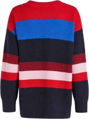 Tommy Hilfiger Strickpullover VIBRANT STRIPE C-NK SWEATER mit mehrfarbigem Blockstreifenmuster