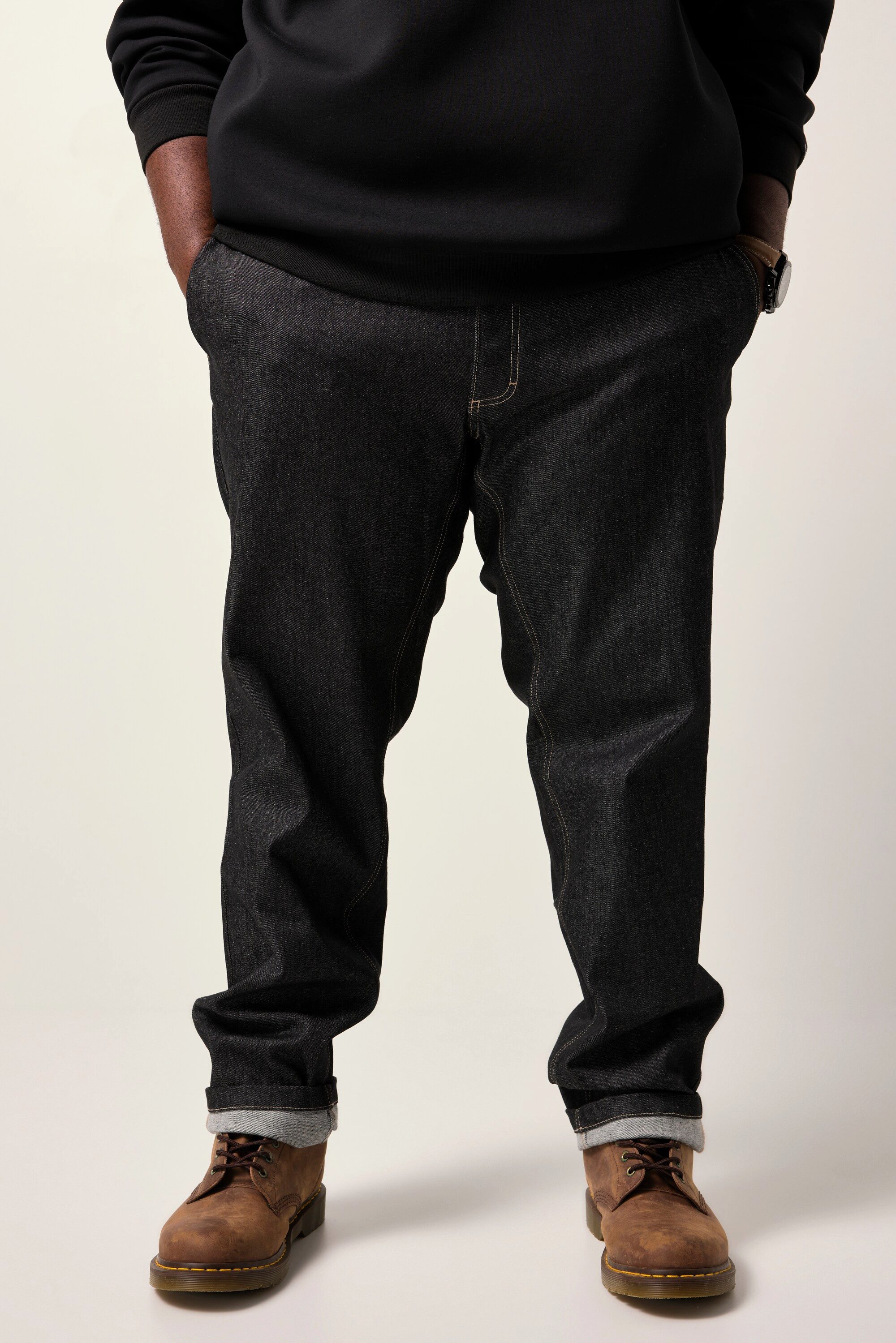 STHUGE 5-Pocket-Jeans STHUGE Jeans Raw Denim 5-Pocket tapered Loose Fit günstig online kaufen