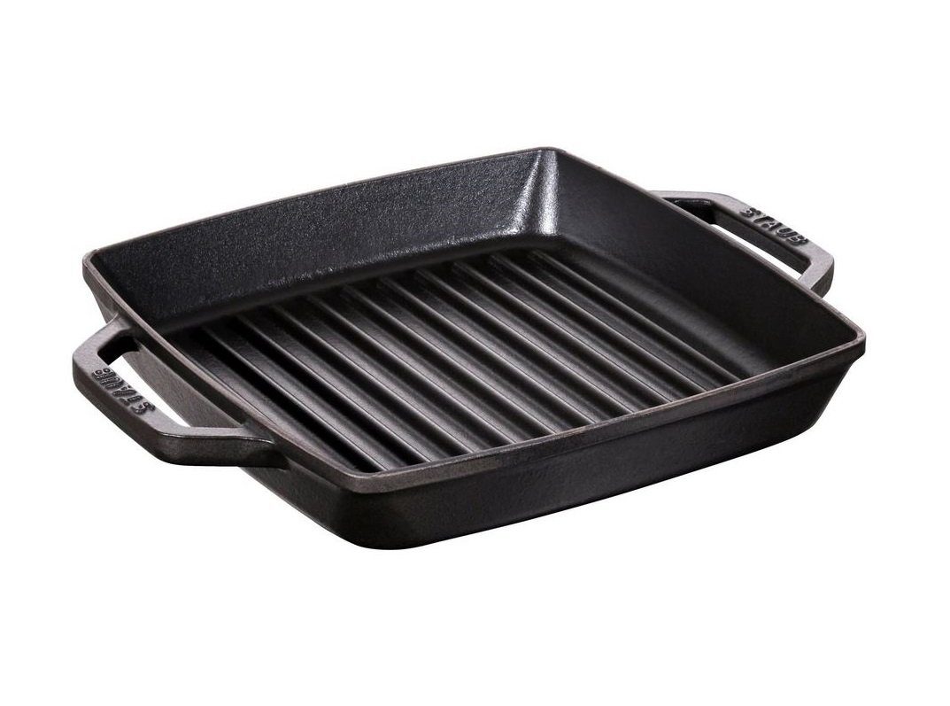 Staub Bratpfanne STAUB Grillpfanne quadratisch aus Gusseisen 23 cm, Gusseisen (Pfannen)