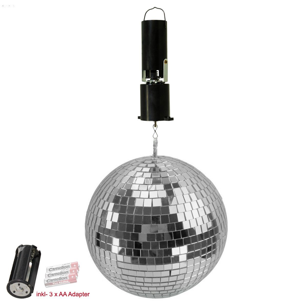 SATISFIRE Discolicht Spiegelkugel Set 20cm Discokugel mit Batteriemotor Par günstig online kaufen