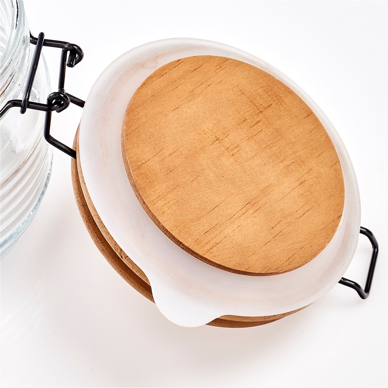 Vorratsglas Vorratsglas mit Holzdeckel Bügelverschluß Neuetischkultur