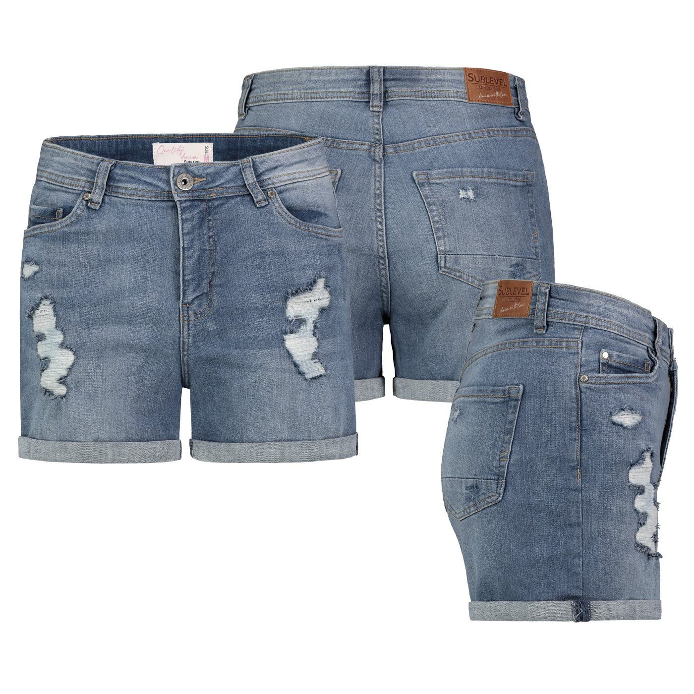 SUBLEVEL Bermudas Damen Jeans Shorts Bermuda günstig online kaufen