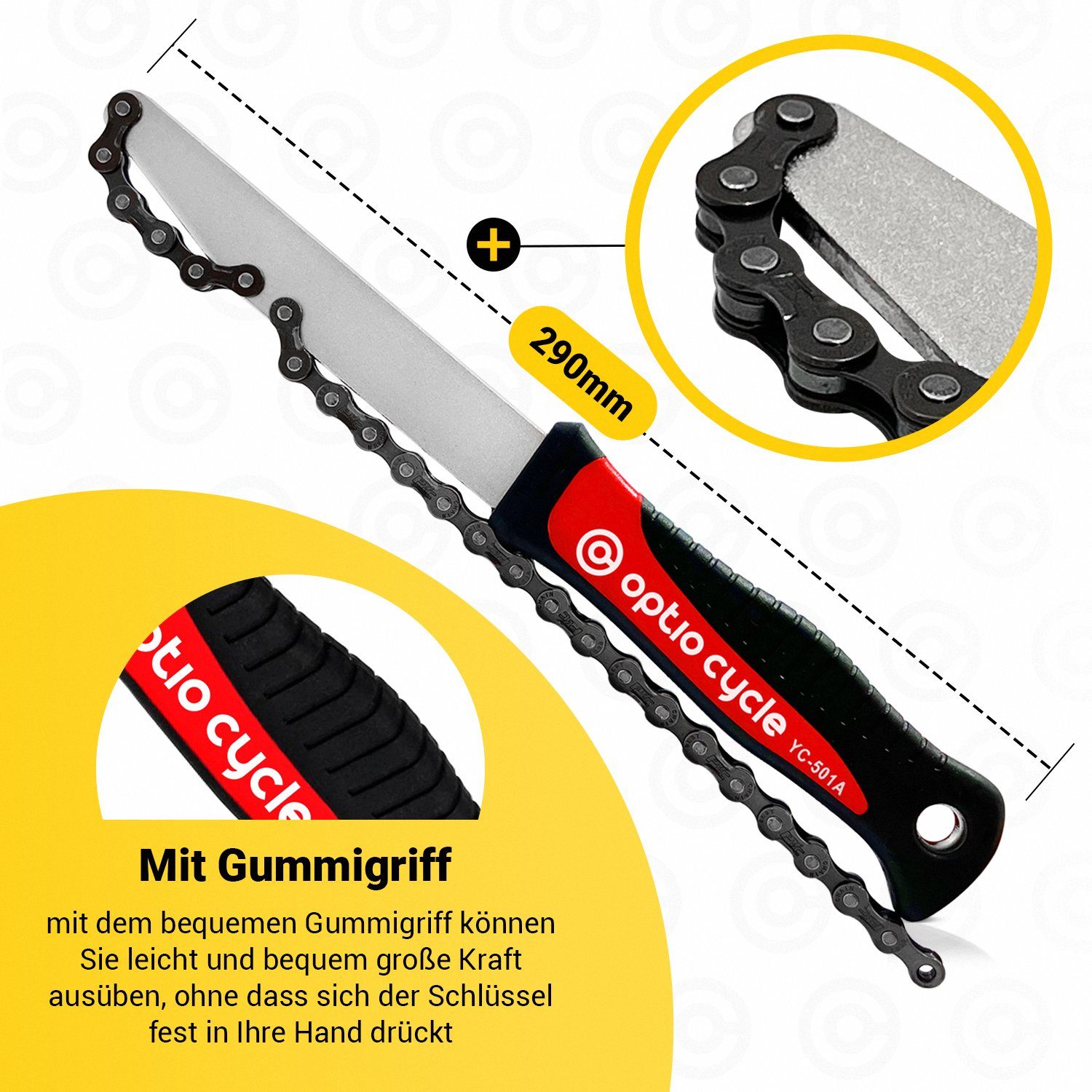 Optio Cycle bicycle tool set, chain whip, bicycle cassette remover