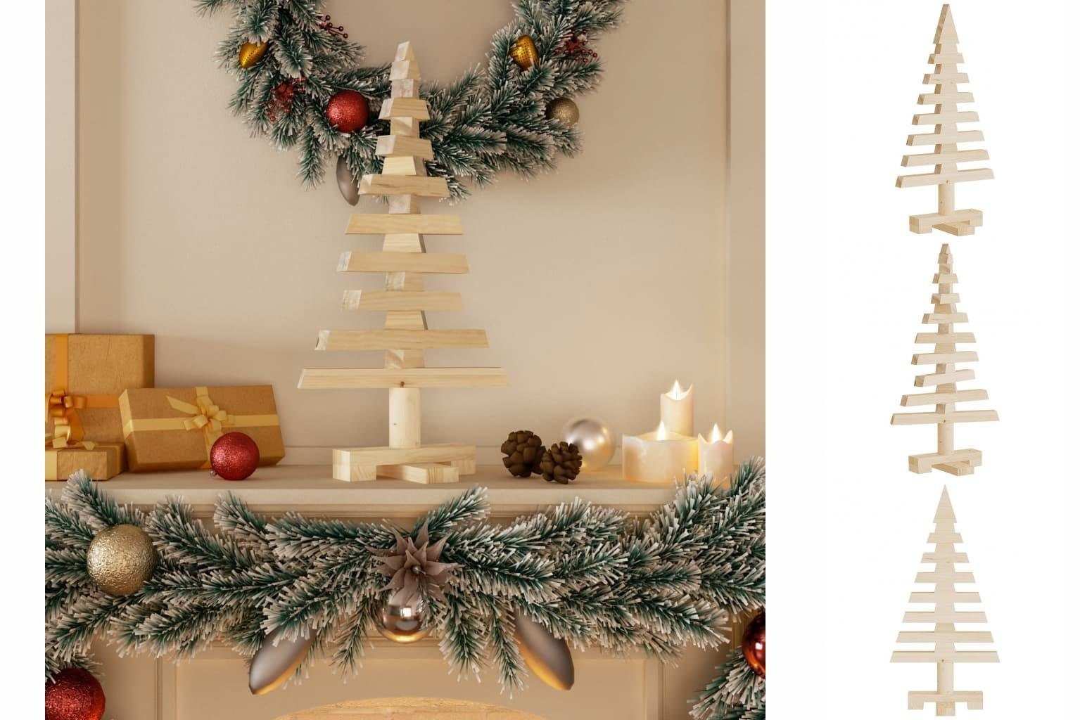 vidaXL Künstlicher Weihnachtsbaum Weihnachtsbaum Holz zum Schmücken 60 cm Massivholz Kiefer