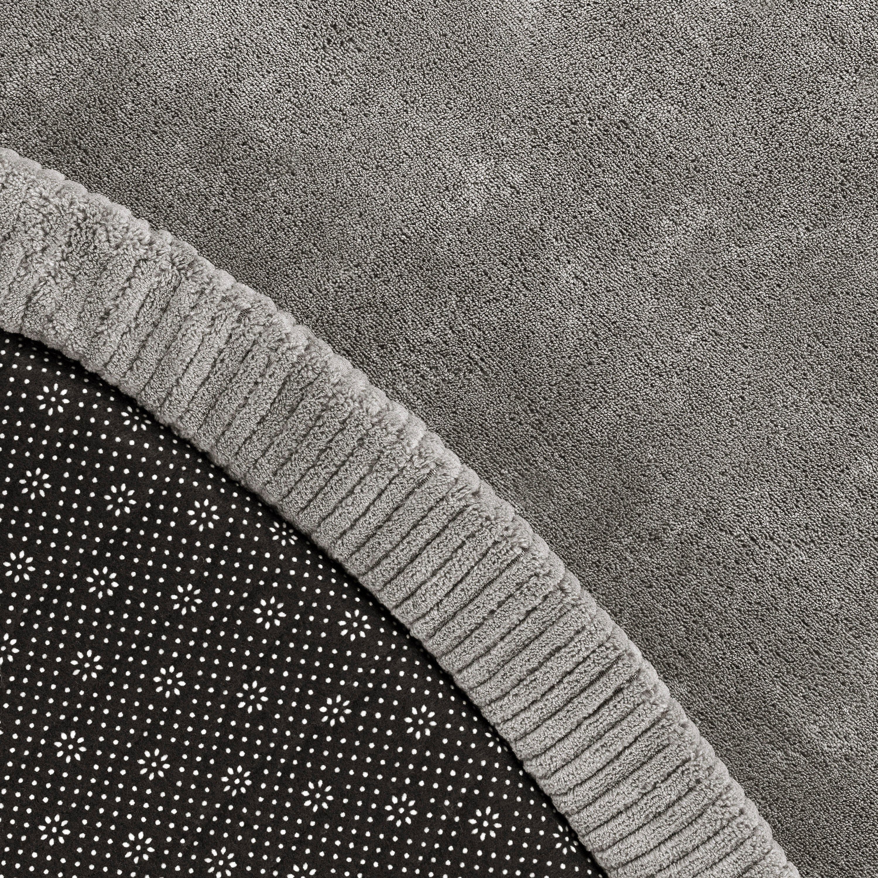 Teppich Tatami 475, Paco Uni mit 24 mm, Farben, Kurzflor, rund, waschbar Foam, Memory Höhe: grau Home