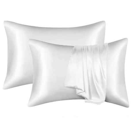 Kissenbezug Für Haar und Haut,Design mit verstecktem Reißverschluss, BOTC, Satin-Kissenbezüge, 40 x 80 cm, ähnlich wie Seiden-Kissenbezüge