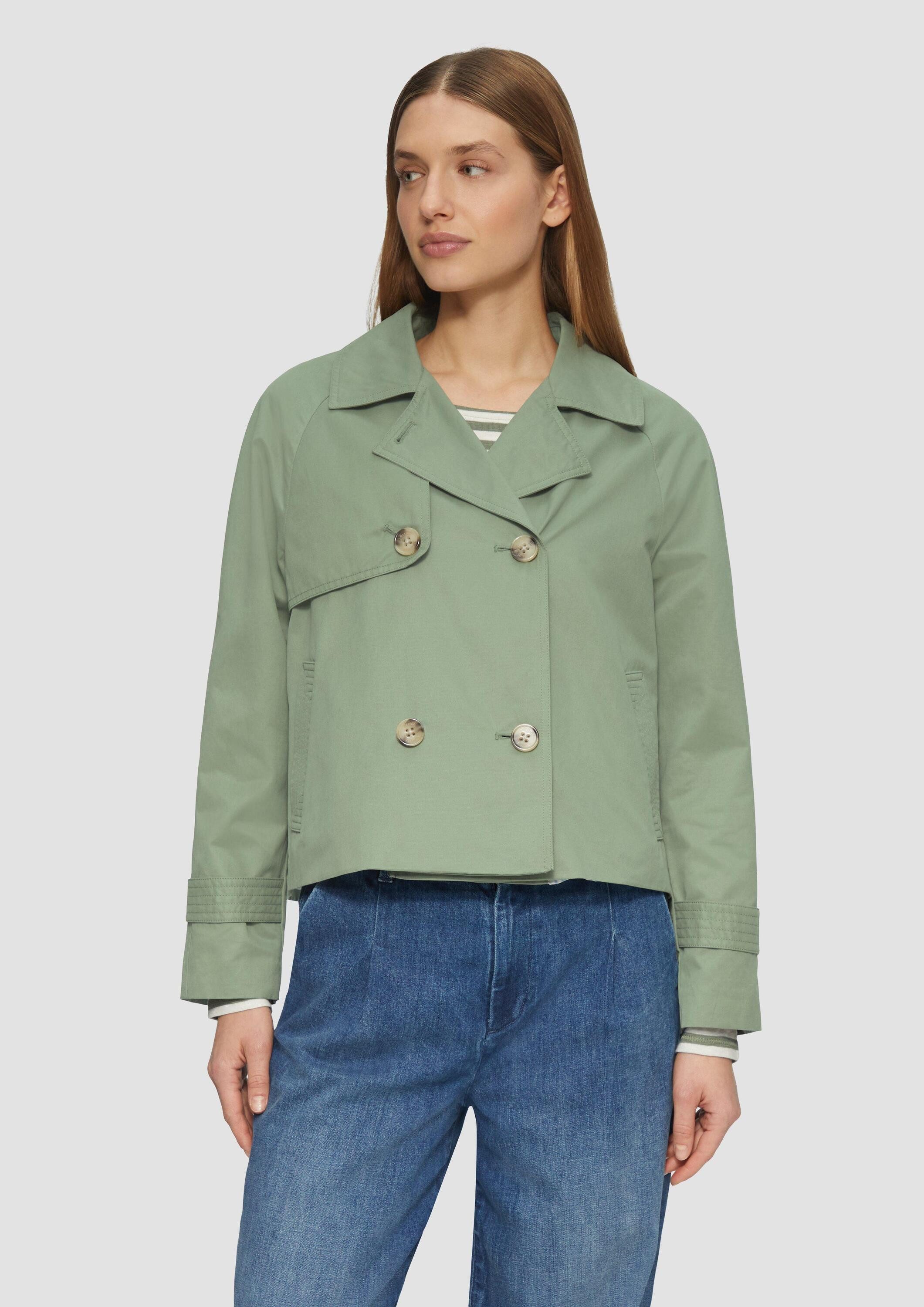 s.Oliver Funktionsjacke Outdoor-Jacke Cabanjacke mit Raglanärmeln und Streifenfutter