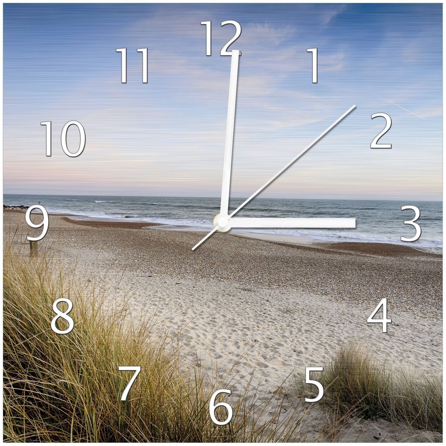 Wallario Wanduhr Strandspaziergang im Urlaub an der Ostsee (Aluverbunduhr)