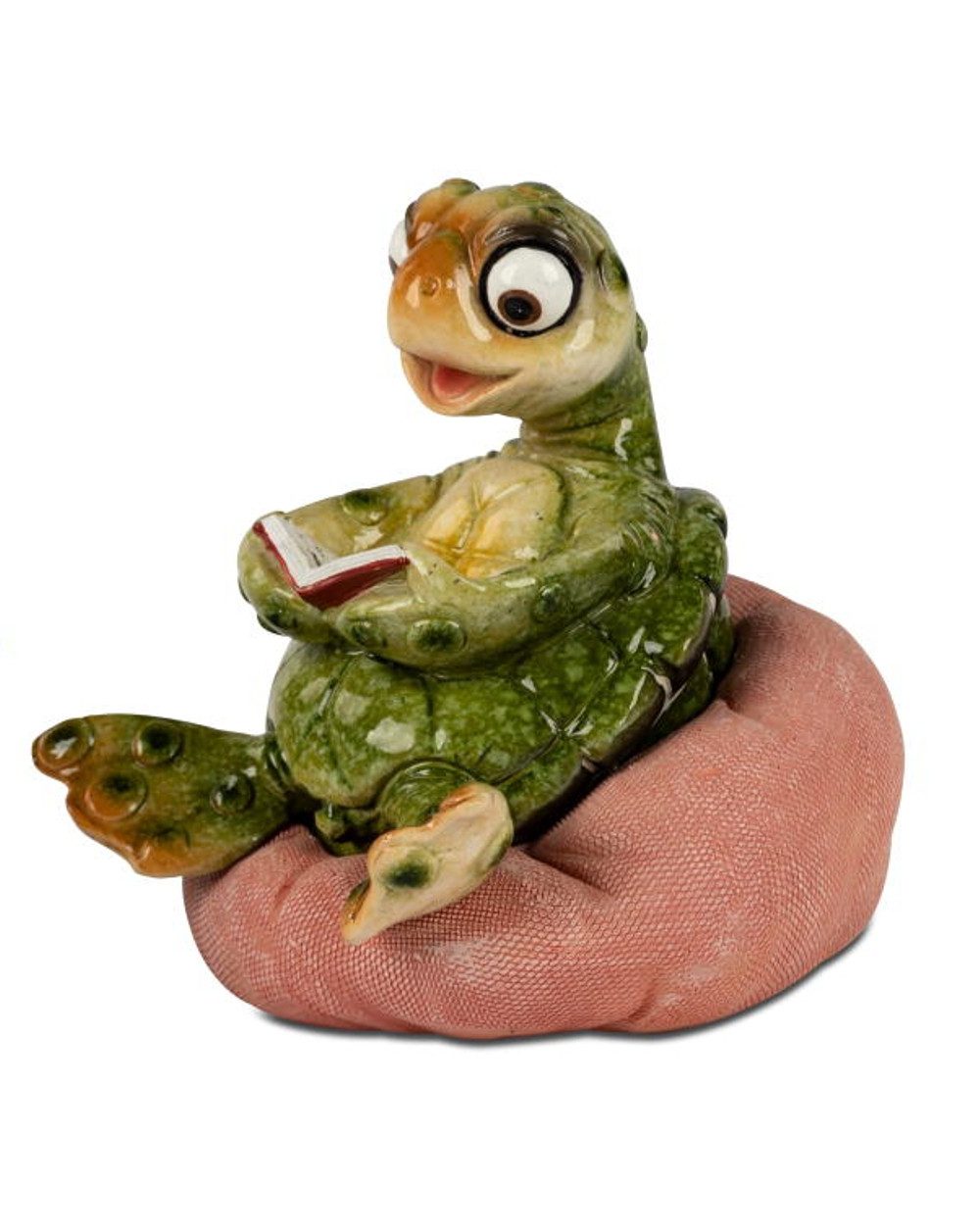 formano Dekofigur Schildkröte Harry grün sitzend Buch 10 cm Kunststein glänzend (1 St)