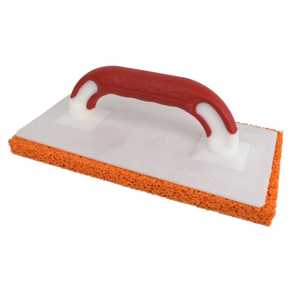 Marabella Glättekelle Schwammbrett mit grobporigen Schwamm orange 28 x 14cm weiß rot grobporig