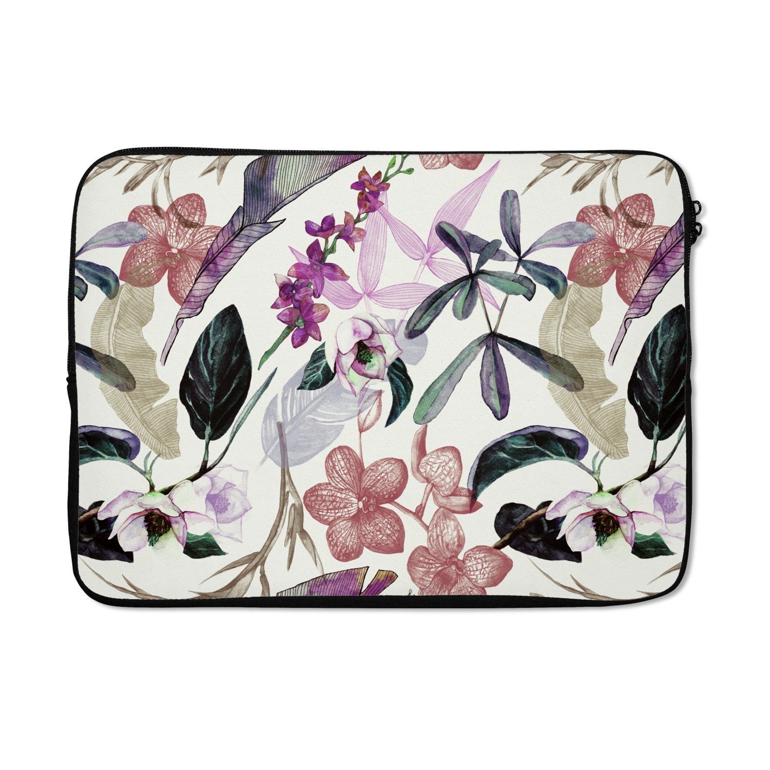 MuchoWow Laptop-Hülle Dschungel - Blumen - Vintage - Muster 13.3 Zoll, Laptopsleeve, weiches Innenfutter zum Schutz Kratzern, Laptoptasche