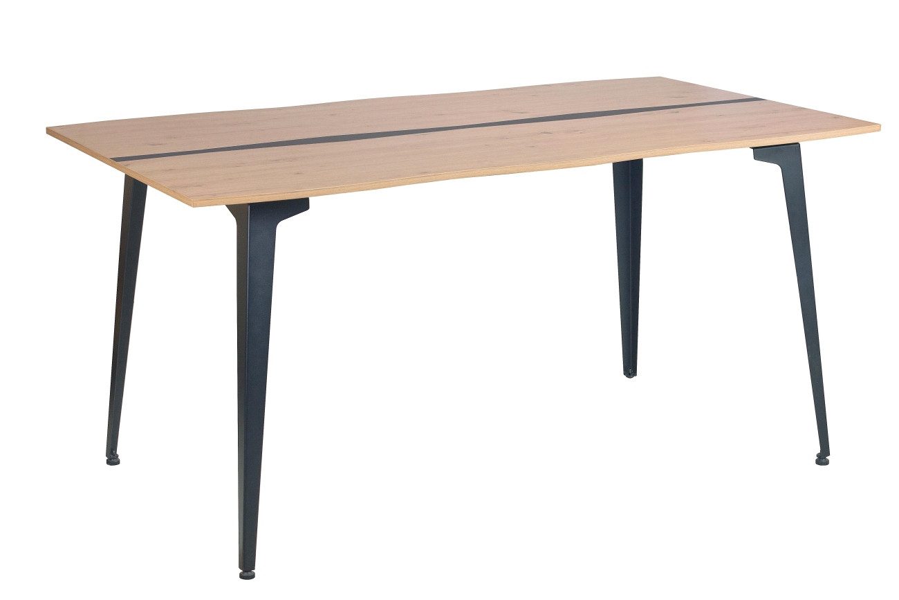 Feeling4Home Esstisch Melys mit Stahldekor, 160 cm, Mit Stellschrauben