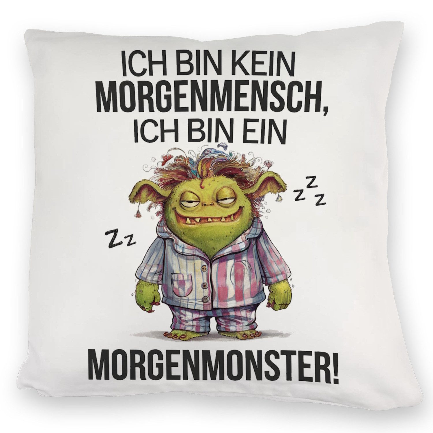 speecheese Dekokissen Verschlafenes Morgenmonster Kuschelkissen Monster