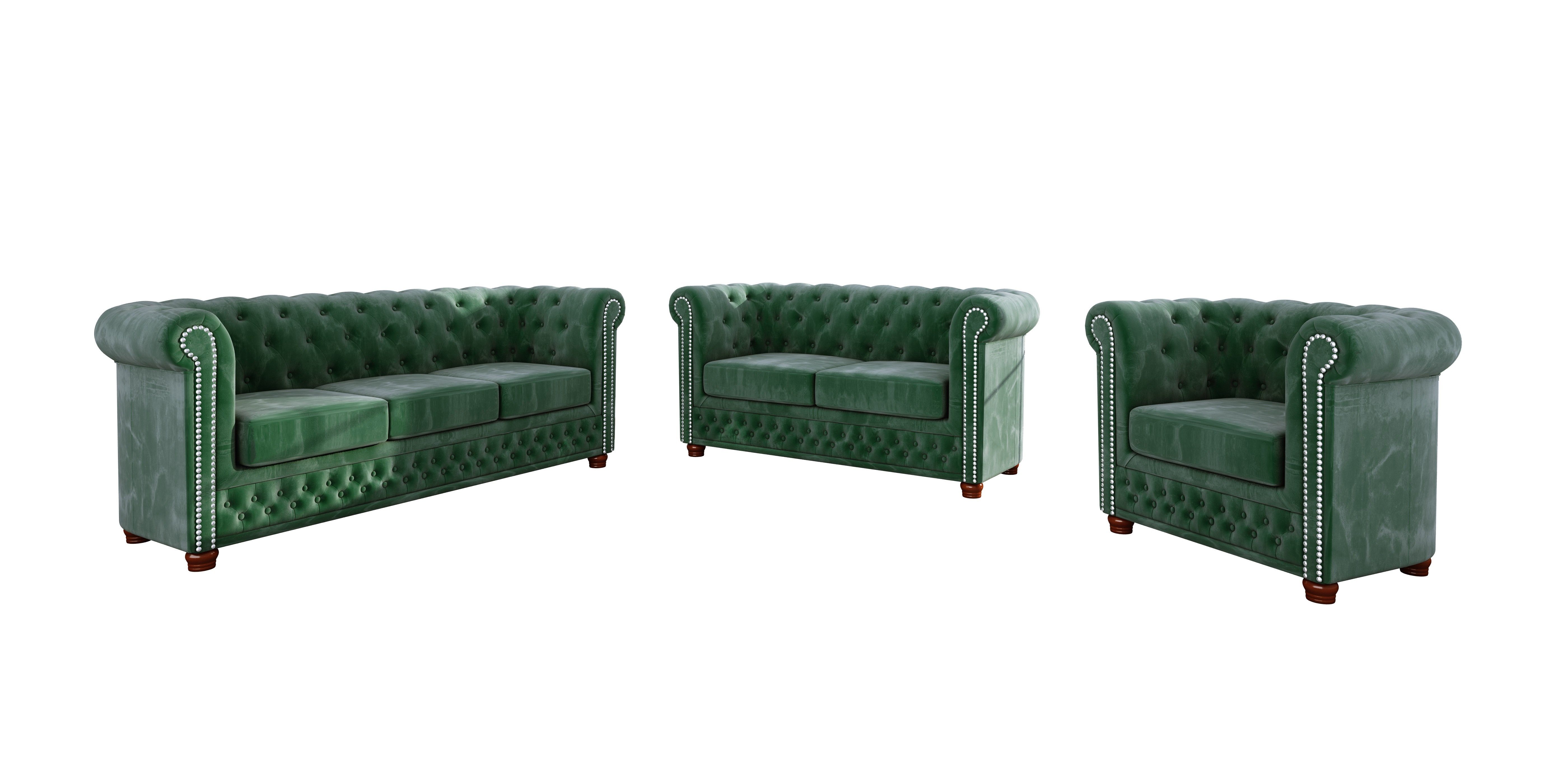 S-Style Möbel Polstergarnitur Chesterfield Leeds 3+2+1, günstig online kaufen