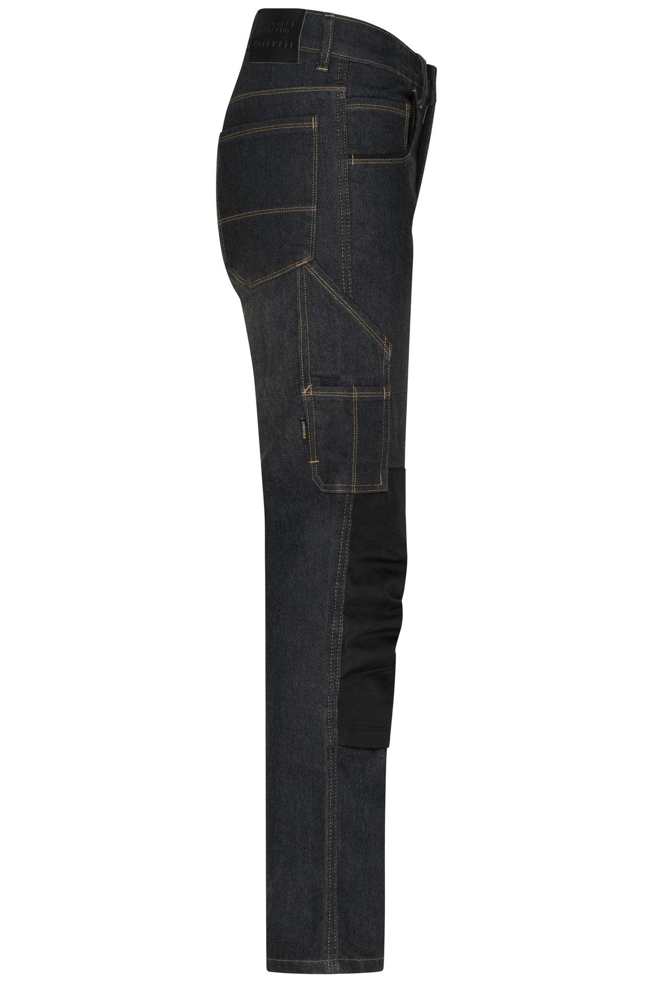 James & Nicholson Arbeitshose Robuste Herren Arbeitshose aus Stretch-Denim-Jeans JN875 Reißfeste Dreifachnaht – Bild 4 von 5