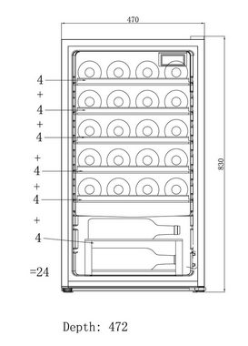 Hanseatic Weinkühlschrank HWC24FCBH, für 24 Standardflaschen á 0,75l