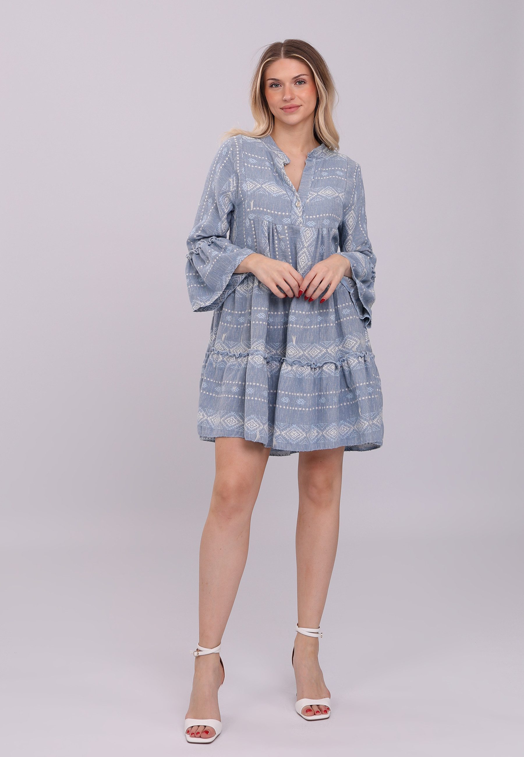 YC Fashion & Style Tunikakleid Boho-Chic Tunika in Denim (1 -tlg) Basic, Boho, Casual