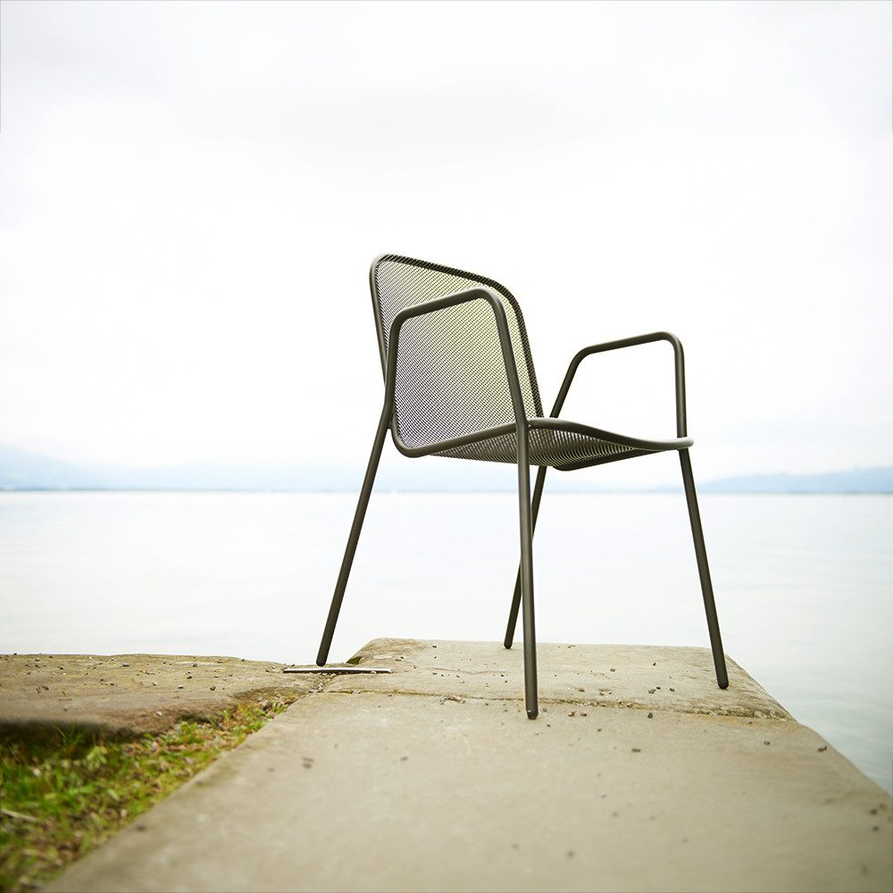 acamp Stapelstuhl 8er Set Stapelsessel Metall stapelbar Gartenstuhl Outdoor anthrazit (ergonomische Form wetterfest rostgeschützt stapelbar), Stahlrohr und Streckmetall mit Nanotech Elotherm Beschichtung