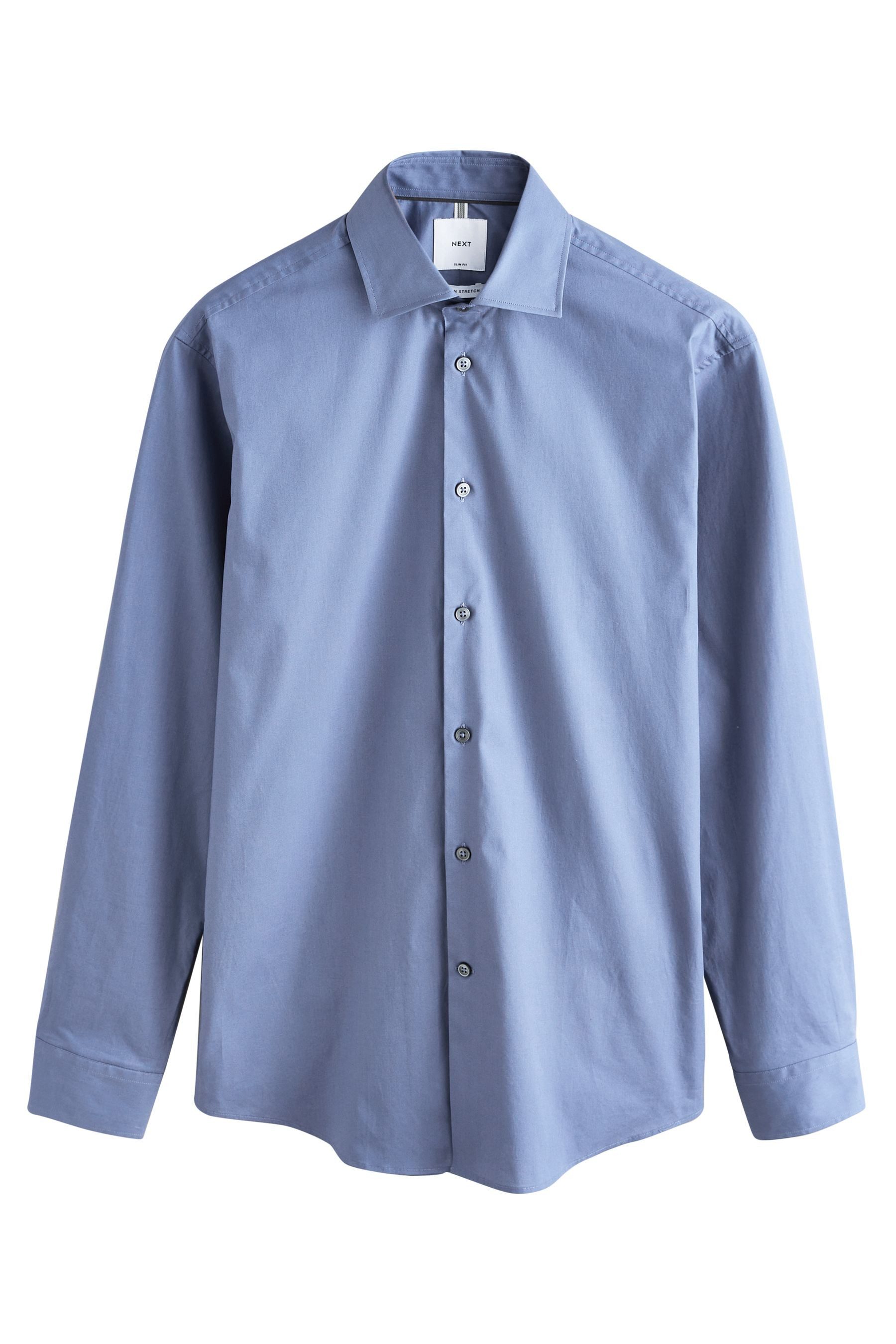 Langarmhemd Langärmeliges Slim Fit Hemd aus Baumwollstretch
