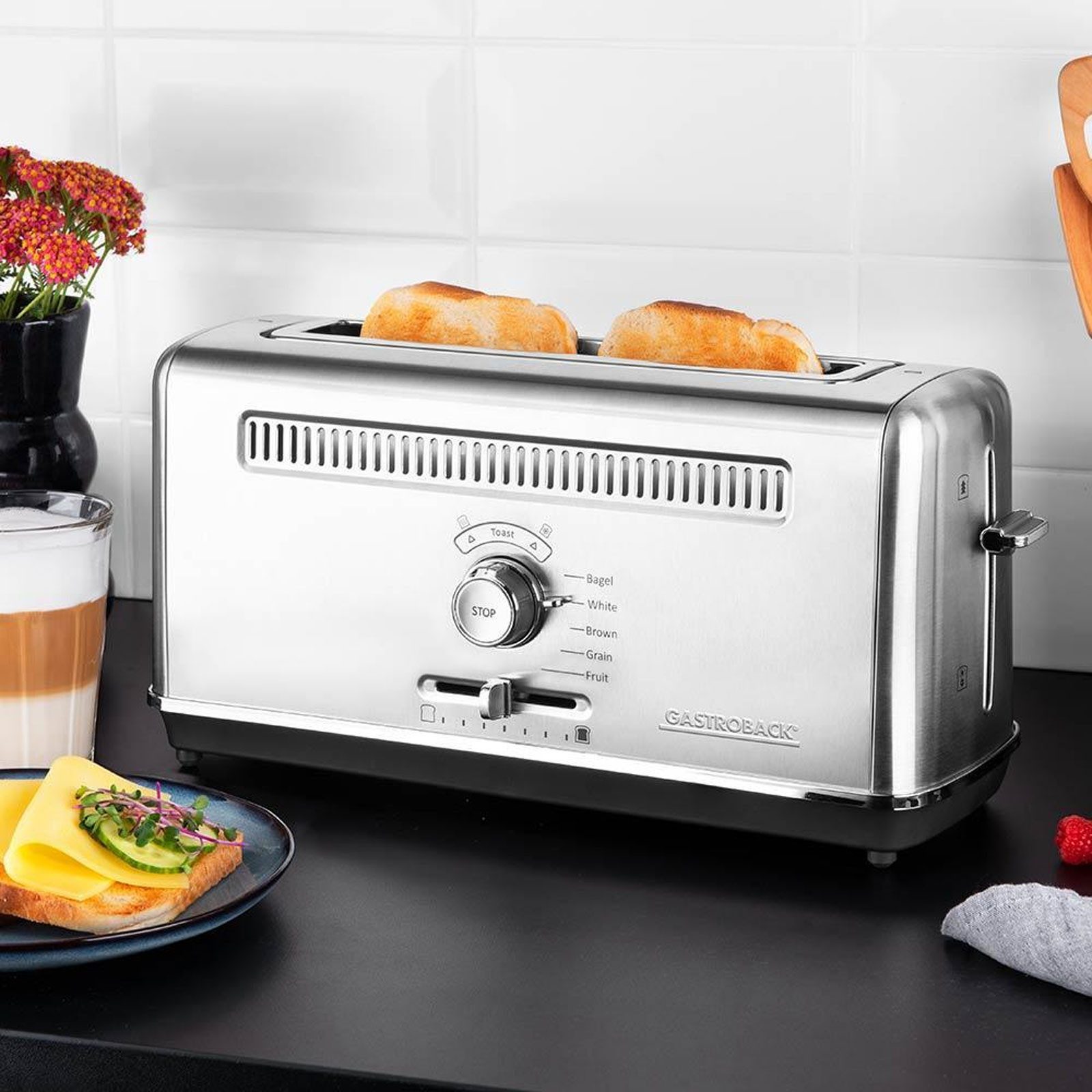 Gastroback Toaster 42394, 5 Toastprogramme, 7 Bräunungsstufen einstellbar