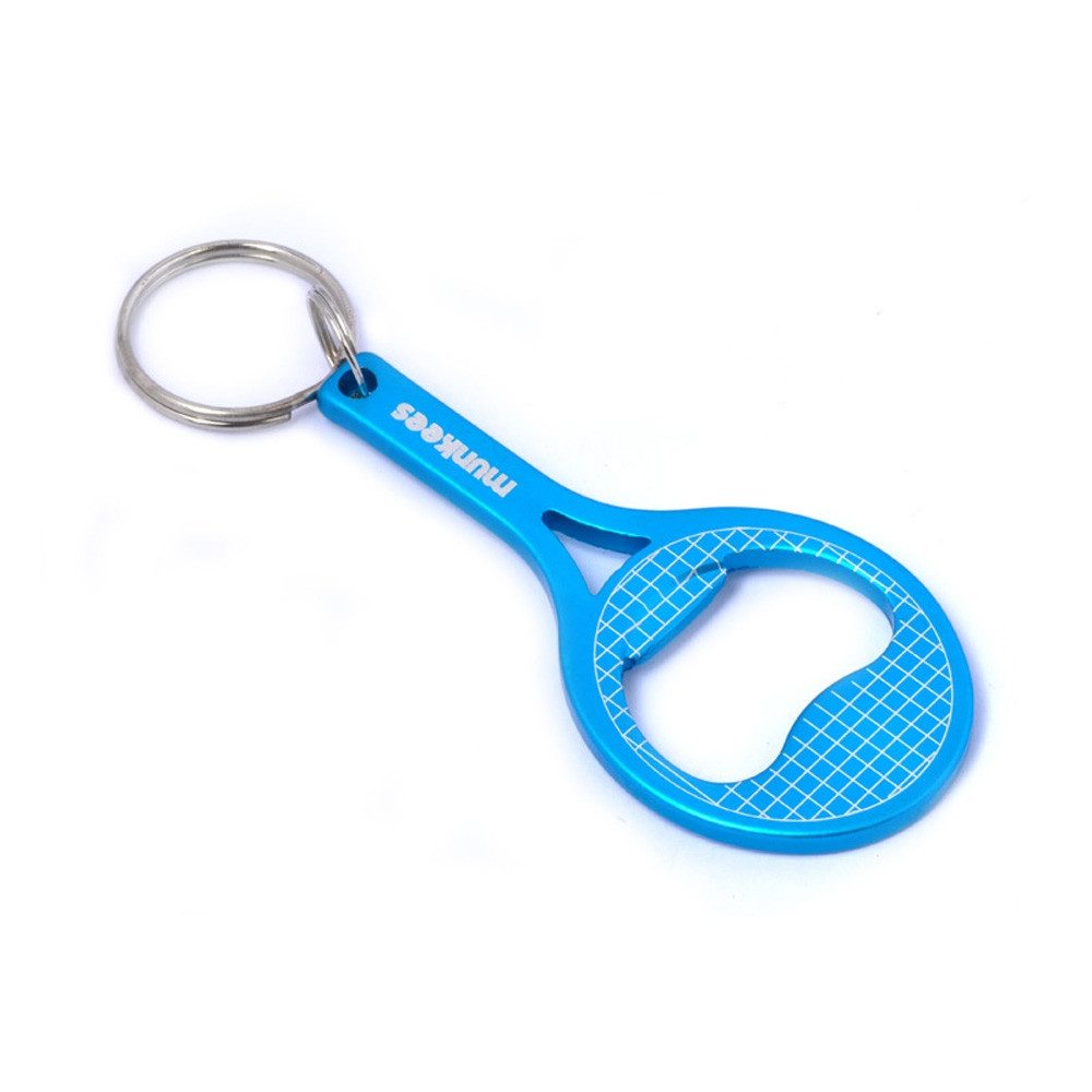 Munkees Flaschenöffner Tennis Flaschenöffner Tennisschläger aus Aluminium, blau (Packung, 1-tlg), Schlüsselanhänger, Flaschenöffner, Aluminium, 1 Stück