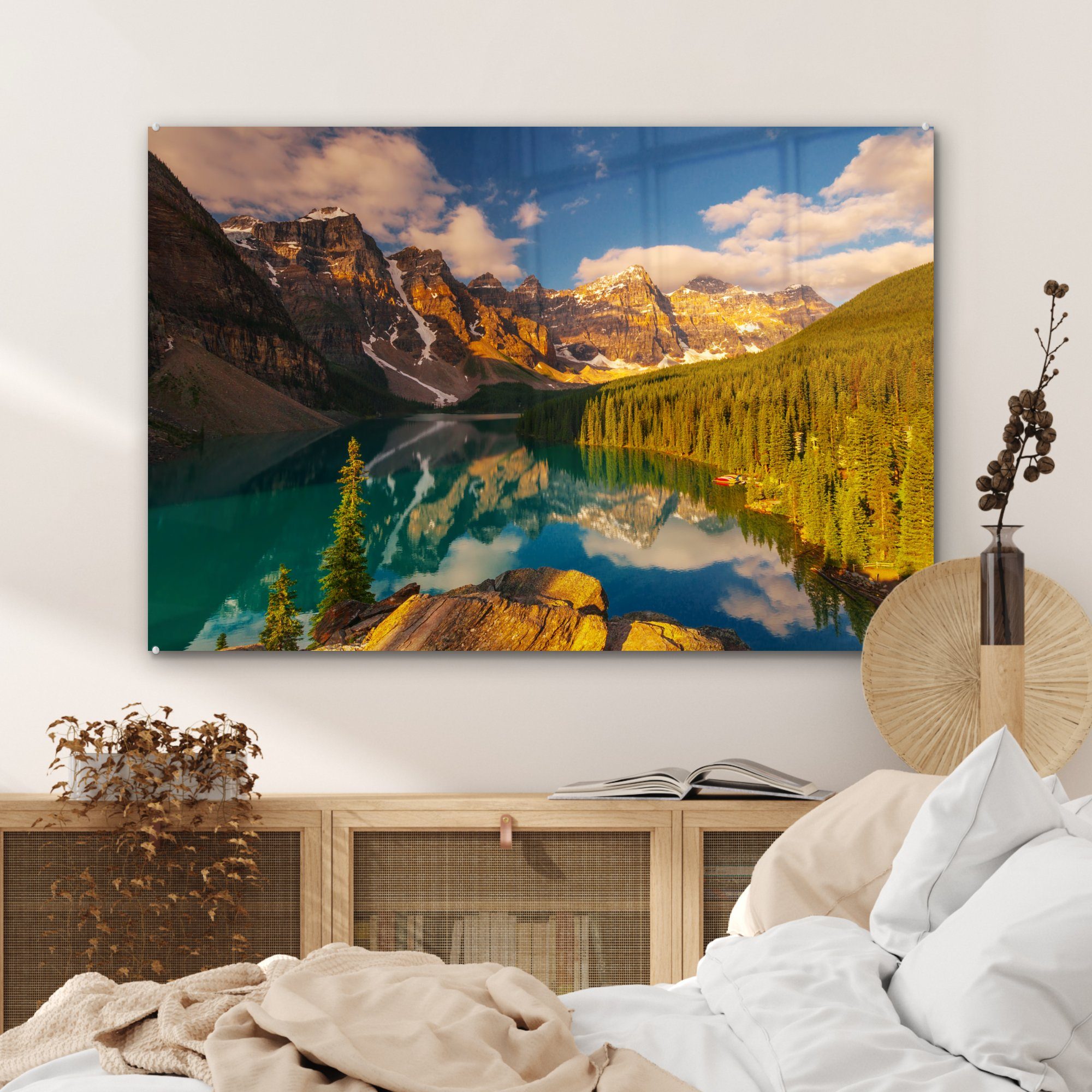 National Schlafzimmer Acrylglasbild Park Sonnenaufgang Nordamerika, MuchoWow St), in (1 Wohnzimmer Acrylglasbilder Banff & im