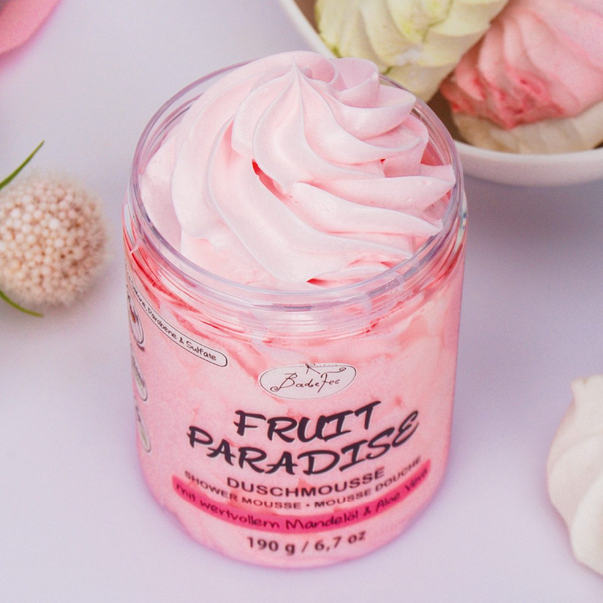Badefee Duschmousse Fruit Paradies, 1-tlg., Duschmousse leichte Körpermousse Pflegedusche 190 g