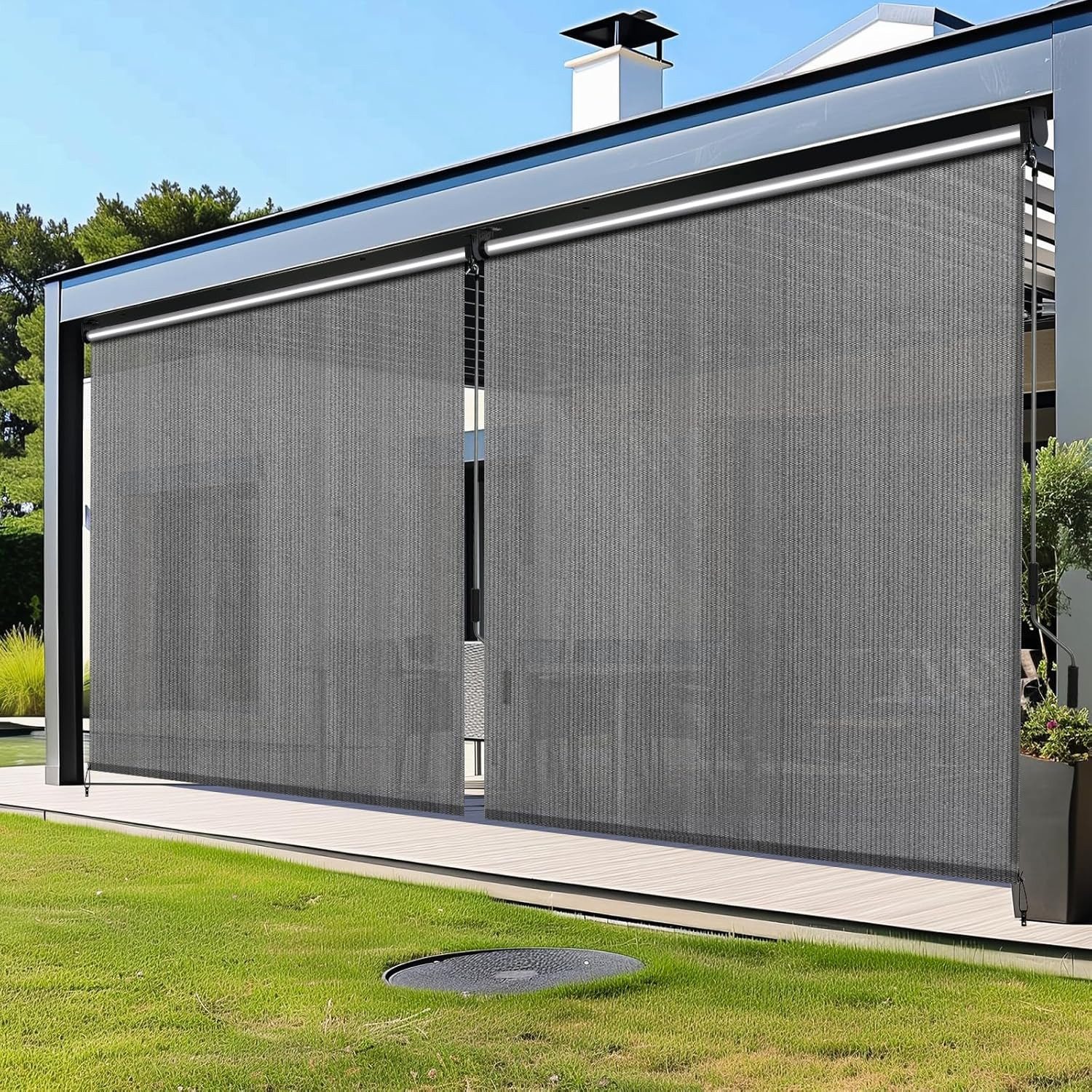 TLGREEN Senkrechtmarkise 180/240x240cm Vertikalmarkise,HDPE-Schattentuch (f günstig online kaufen