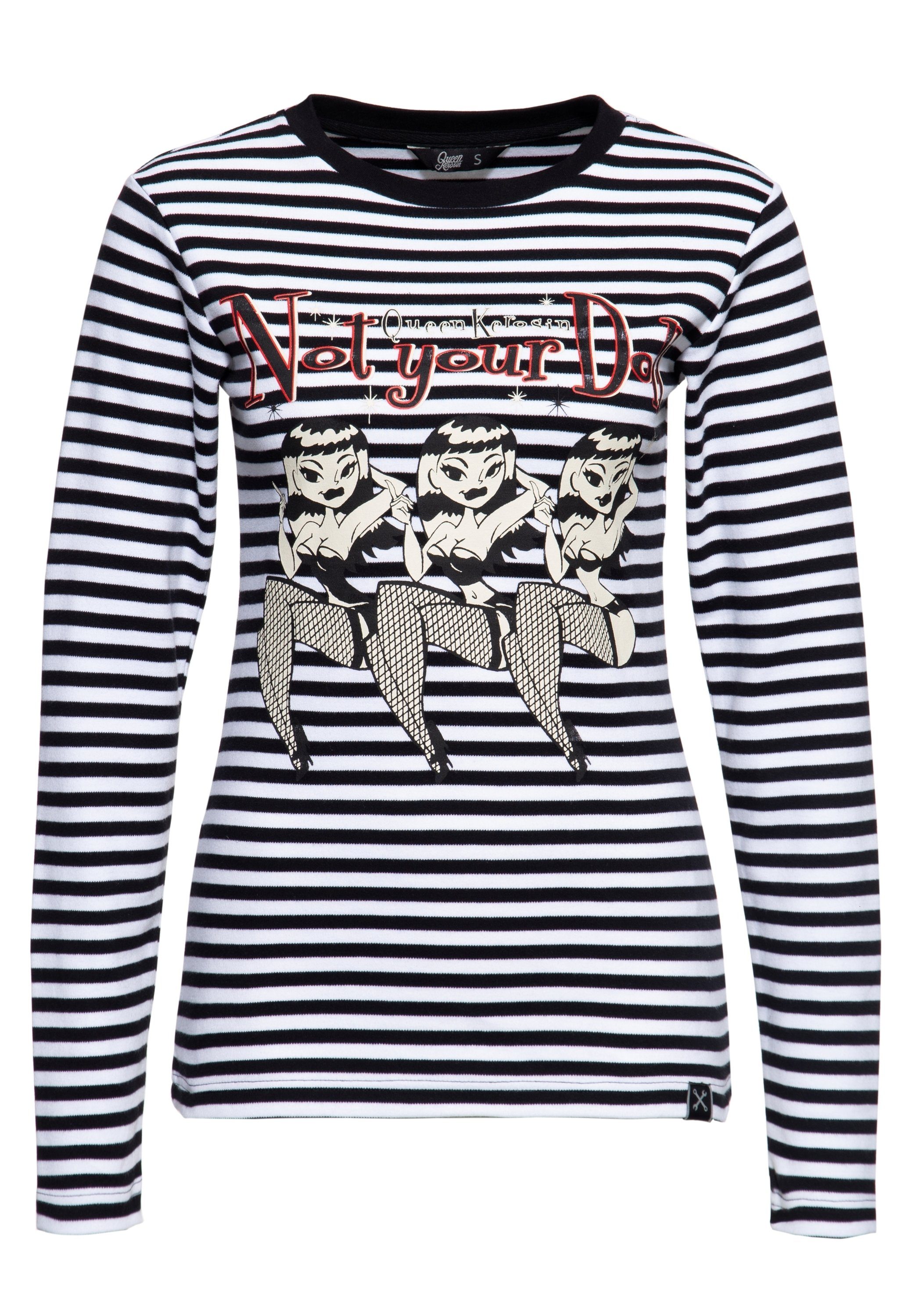 QueenKerosin Langarmshirt Not your Doll (1-tlg) Mit plakativem Vintage 50´s günstig online kaufen