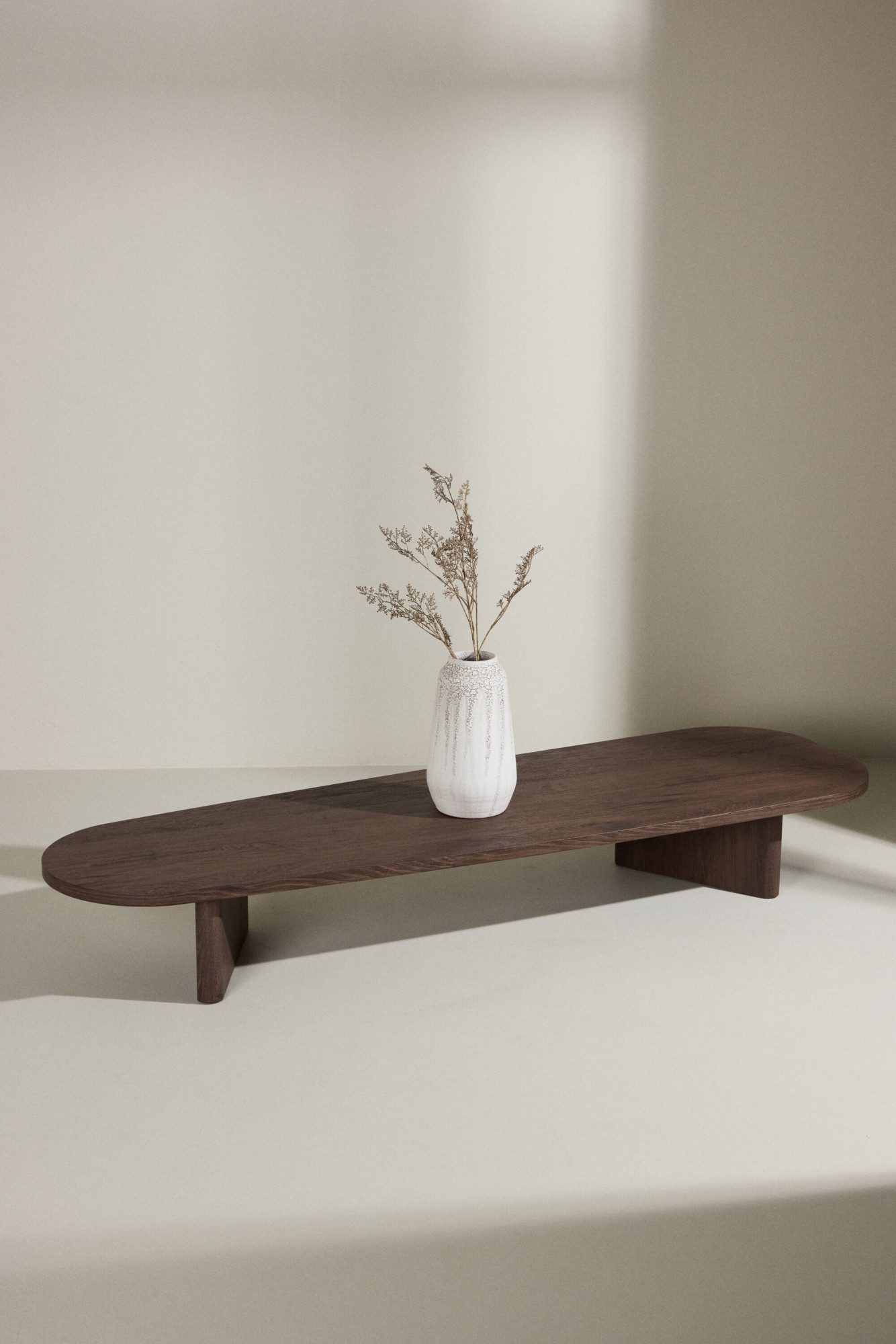 Venture Home Couchtisch Grönvik, langer schmaler Couchtisch 180 × 55 cm in tiefem Mokka, Sofatisch, MDF, rechteckig, niedrig, langgestreckt, modern