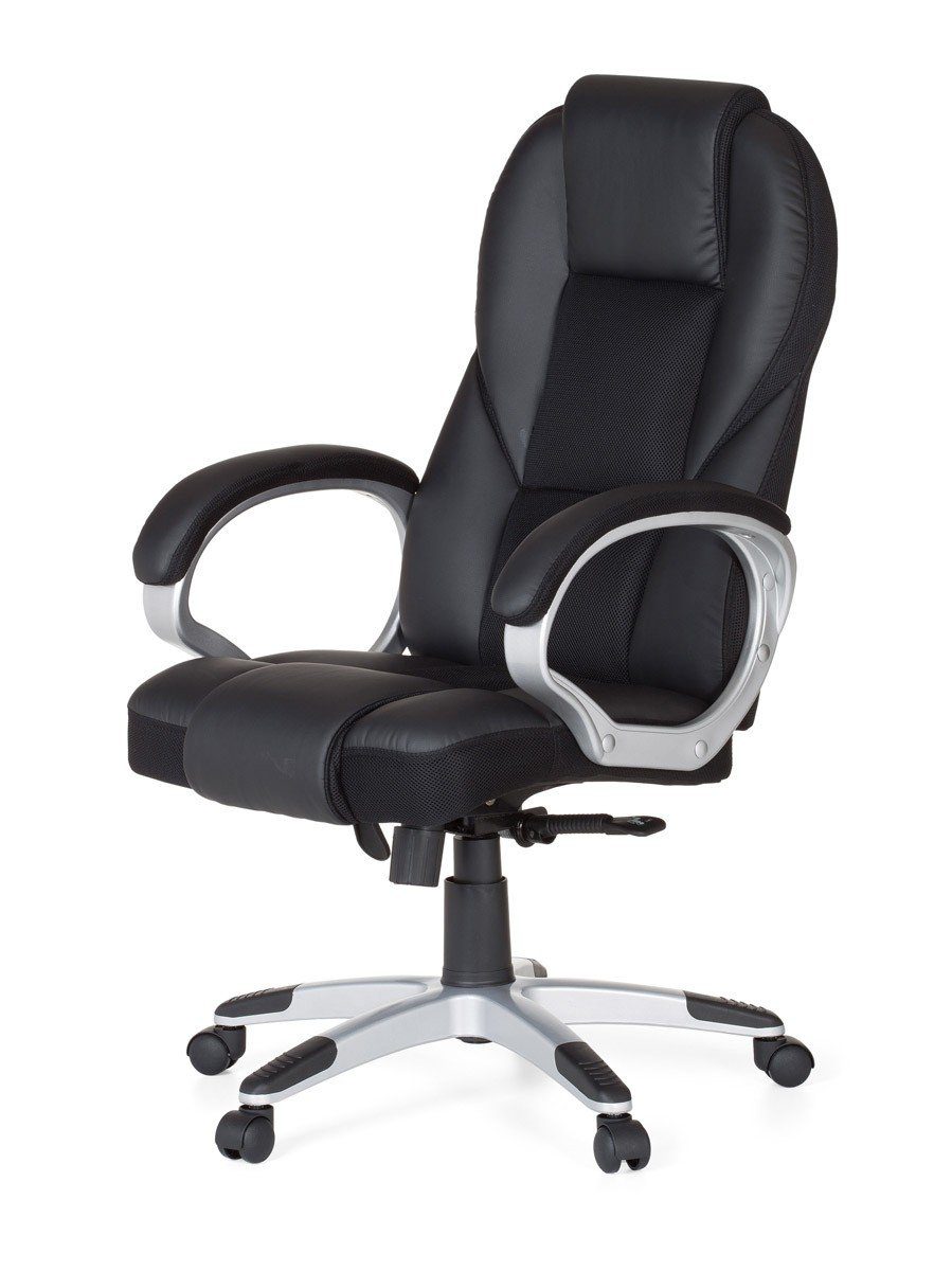 Amstyle Gaming Chair SPM1.133 (Kunstleder Drehbar, mit Schreibtischstuhl Bürostuhl 120 Armlehne Drehstuhl kg Modern), XXL Schwarz