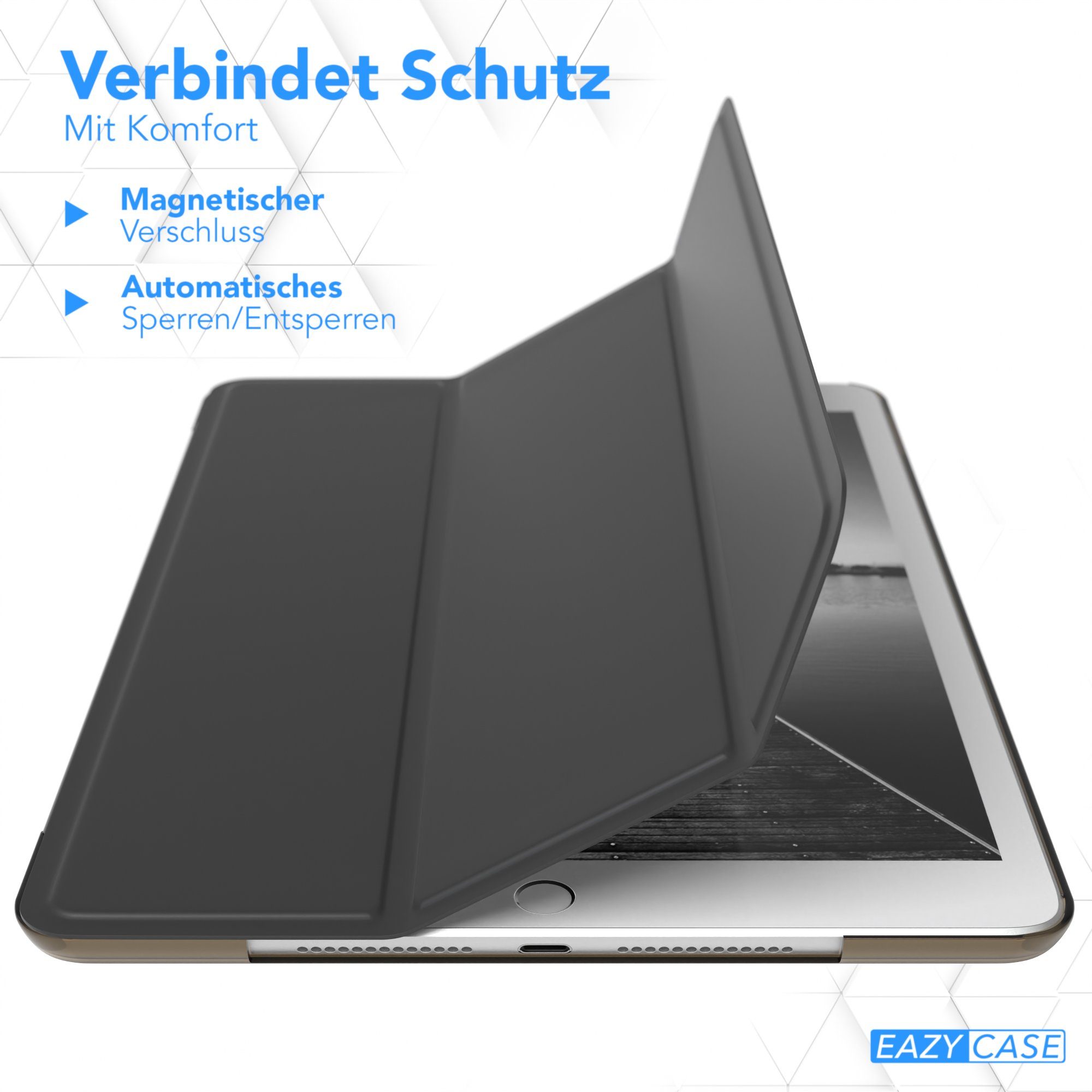 EAZY CASE Tablet-Hülle Smart Case für iPad 10,2" 7. / 8. / 9. Generation 10,2 Zoll, Hülle mit Standfunktion Tablet Klapphülle Anti-Kratz Tasche Schwarz – Bild 3 von 5