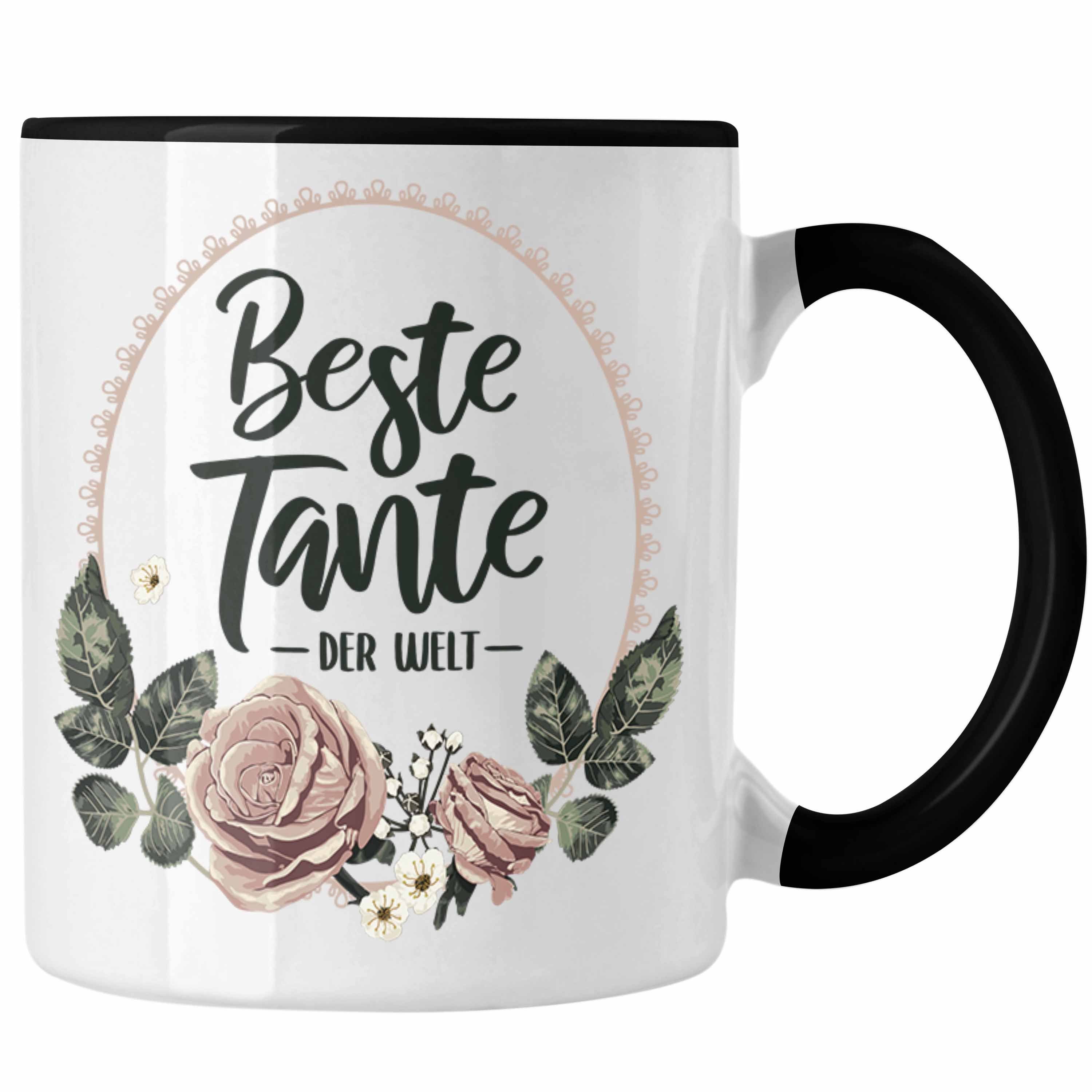 Trendation Tasse Trendation mit für Welt Tasse Beste Kaffeetasse Tante Schwarz Coole der Tante Geschenk - Spruch