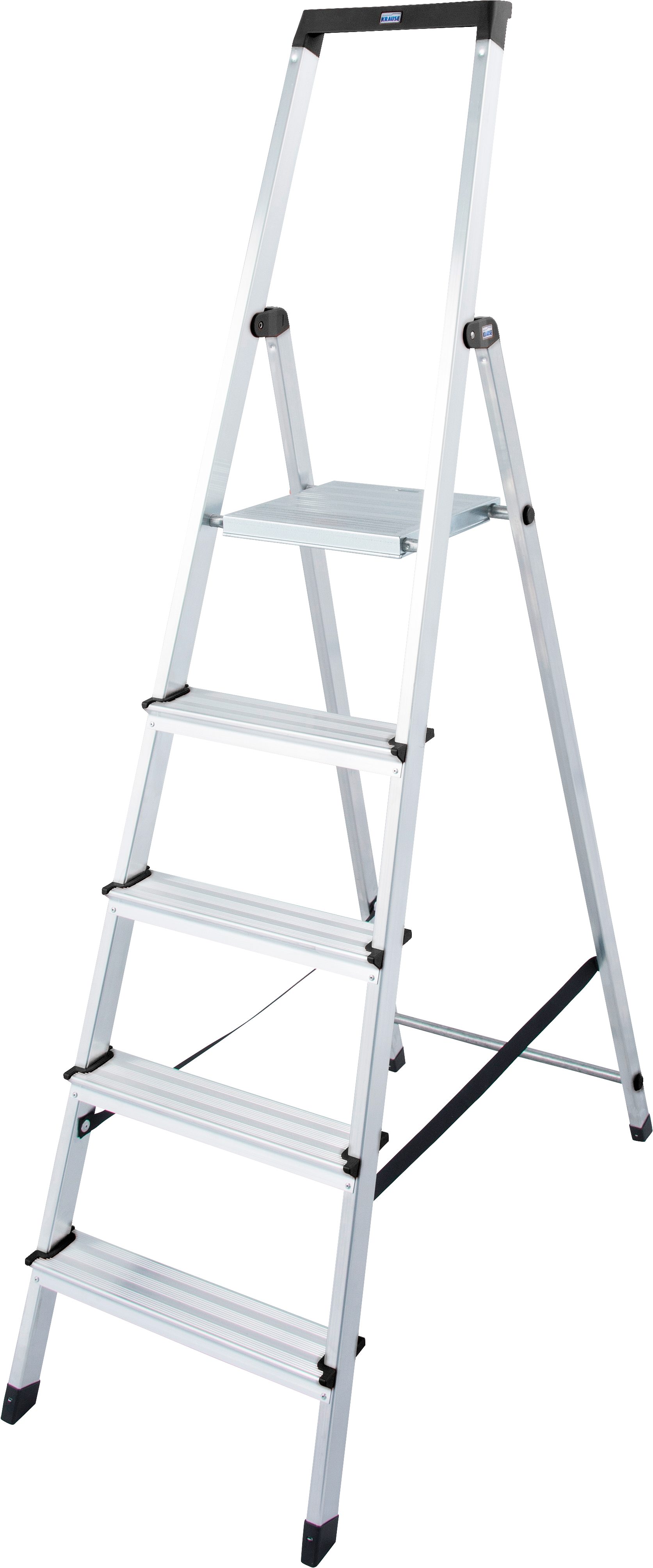 KRAUSE Stehleiter Solidy, Aluminium, 1x5 Stufen, Arbeitshöhe ca. 305 cm