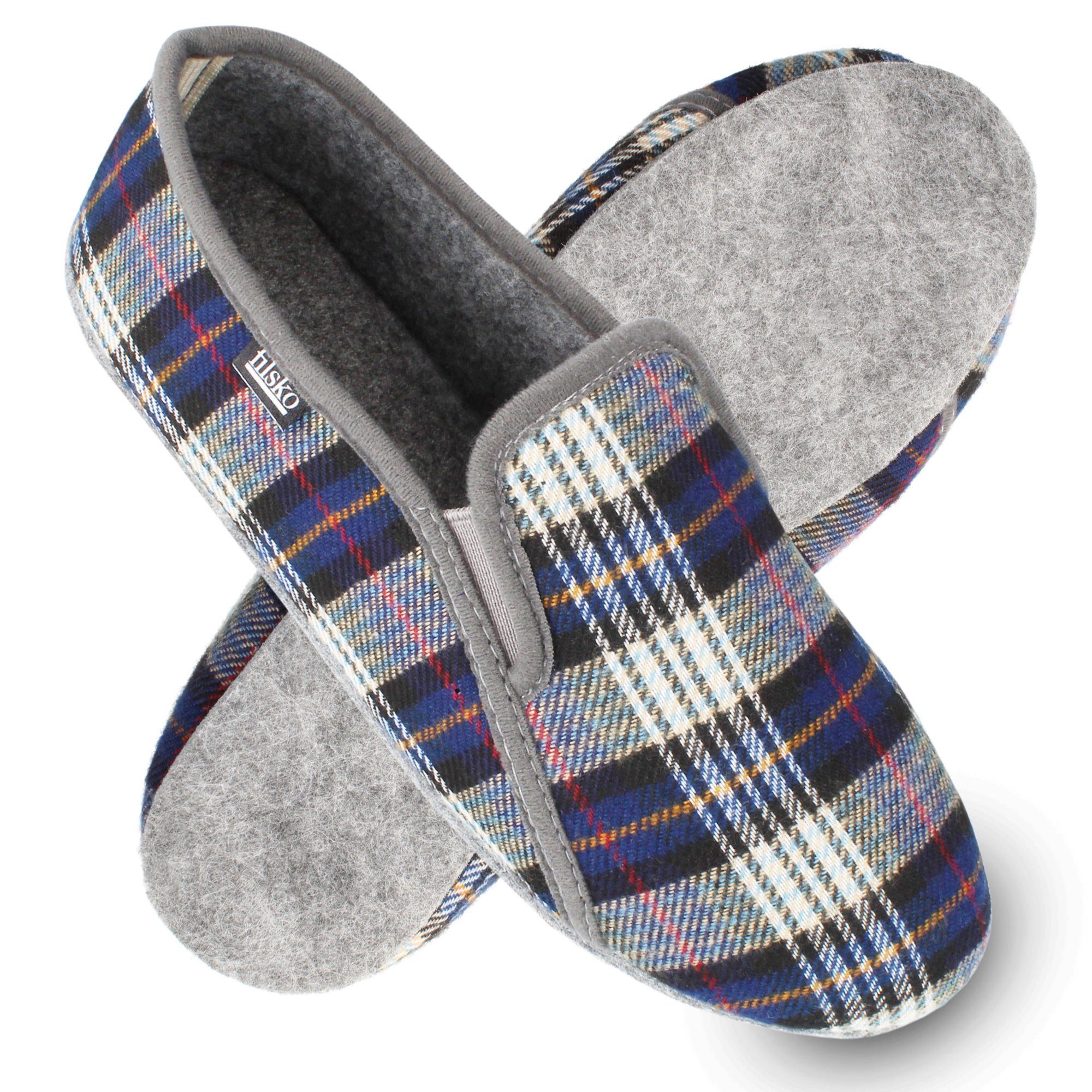 filsko Hausschuhe Herren mit Filzsohle Filzhausschuhe, federleicht & bequem Hausschuh