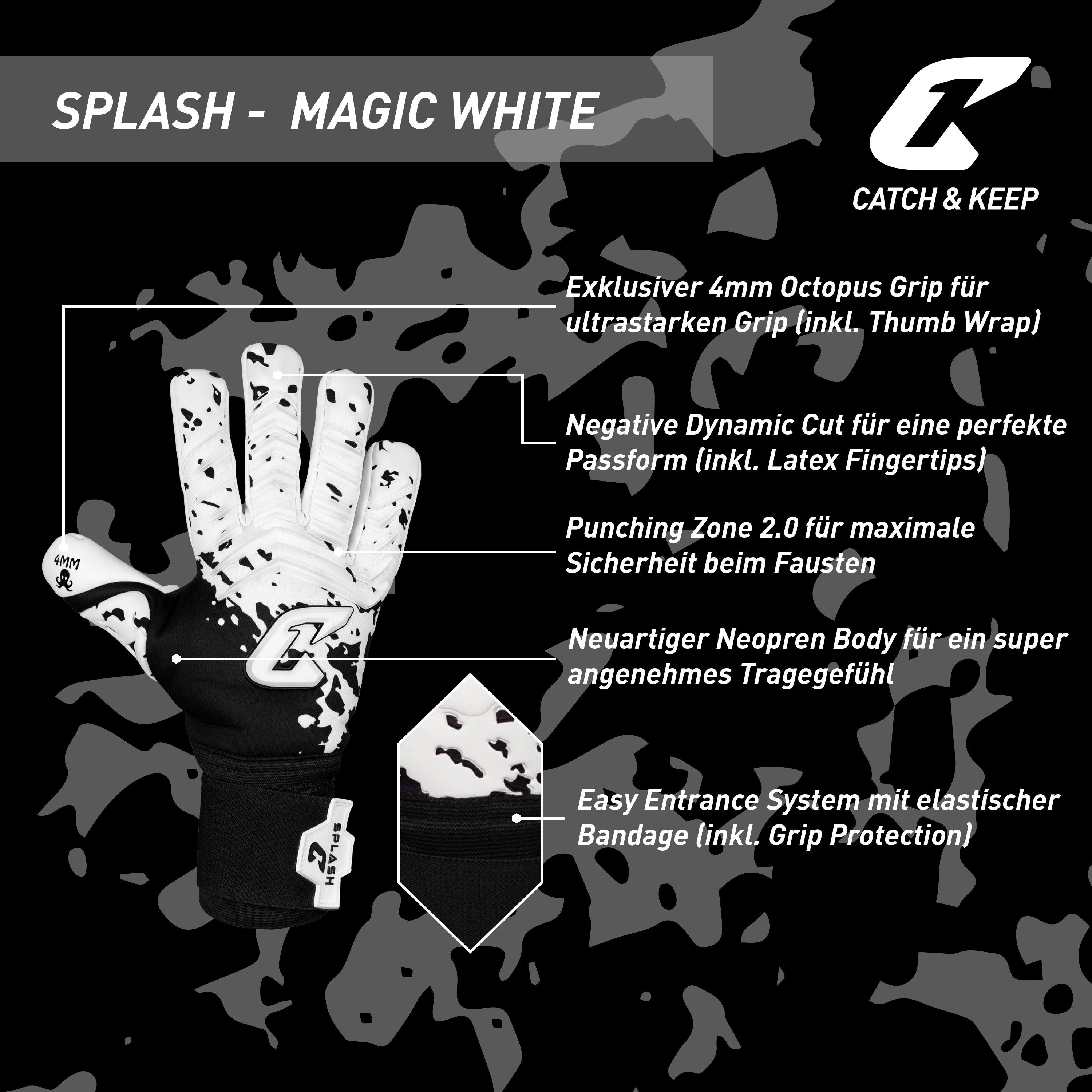 Catch & Keep Torwarthandschuhe Splash Torwarthandschuhe 4mm –Profi-Torwarthandschuhe mit Fingerschutz