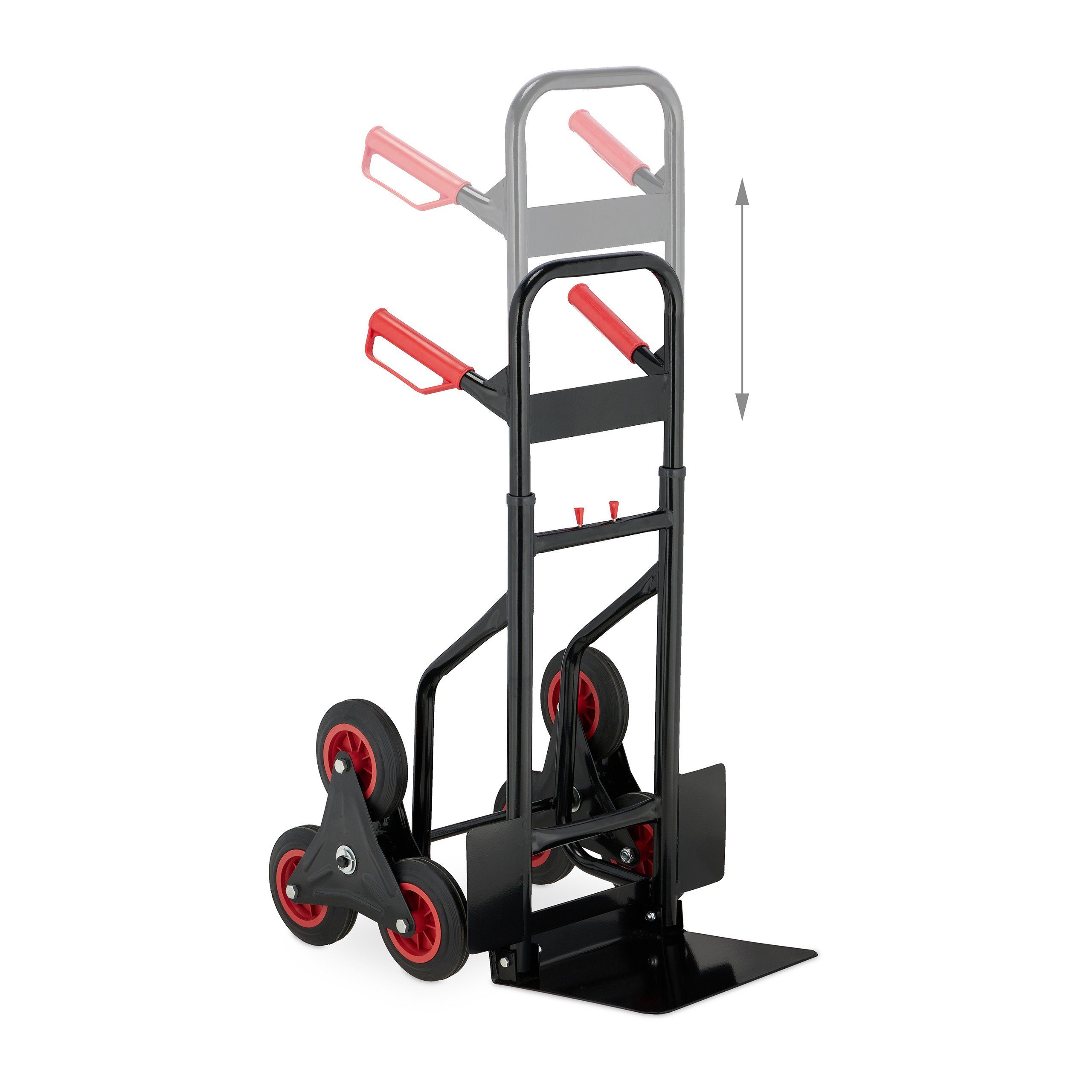 relaxdays stair climbing hand truck, black
