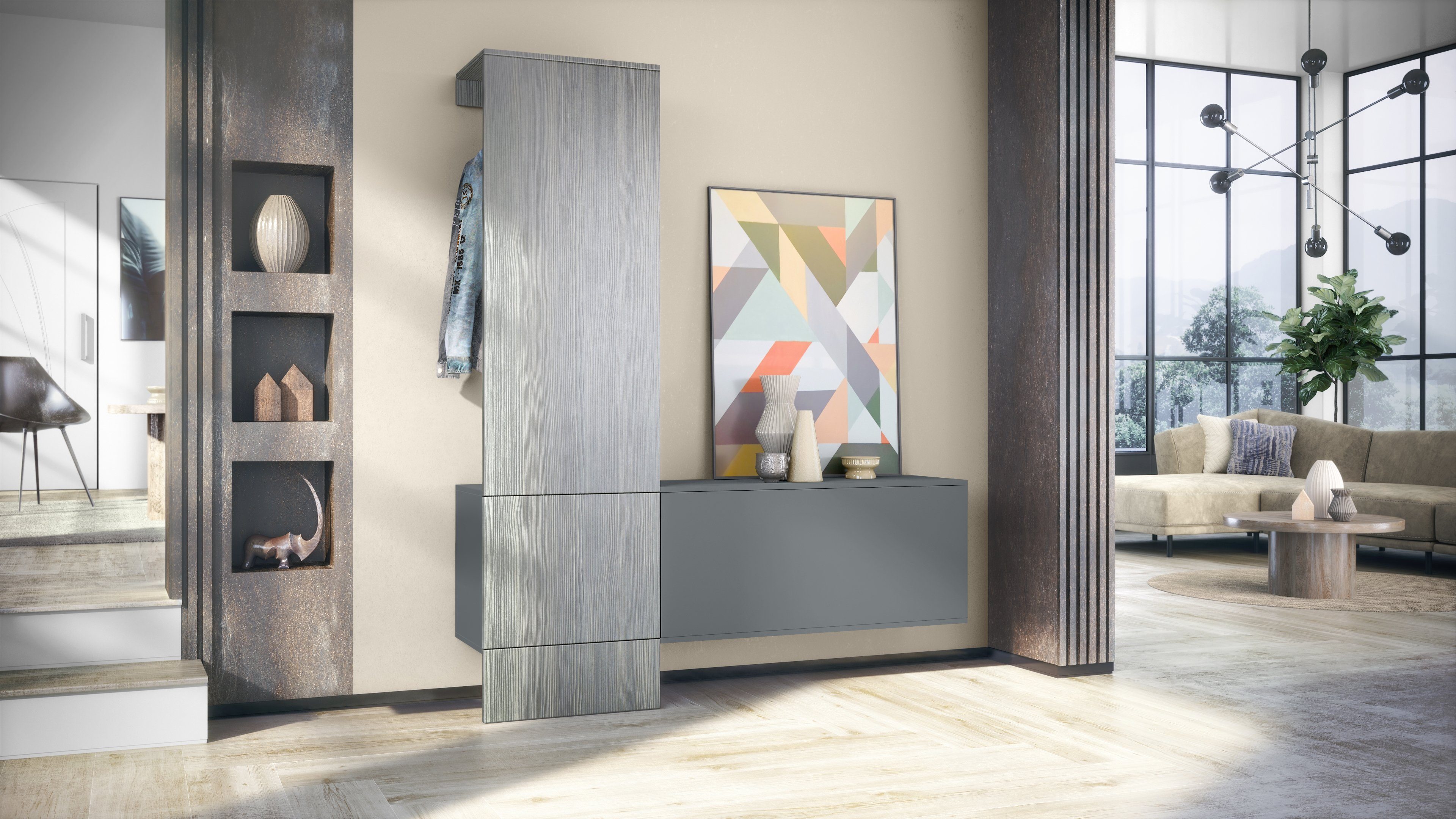 Vladon Garderoben-Set Carlton Set 4, (Wandgarderobe günstig online kaufen