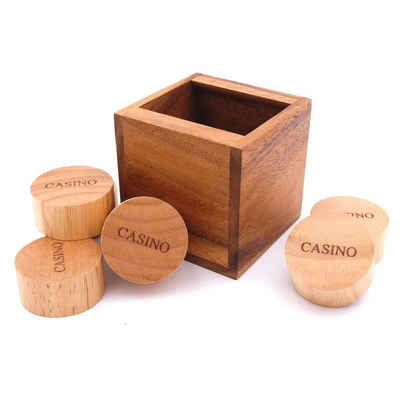 ROMBOL Denkspiele Spiel, Knobelspiel CASINO - prämiertes, originelles Holz-Denkspiel inkl. Baumwollbeutel, exklusiv nur bei uns