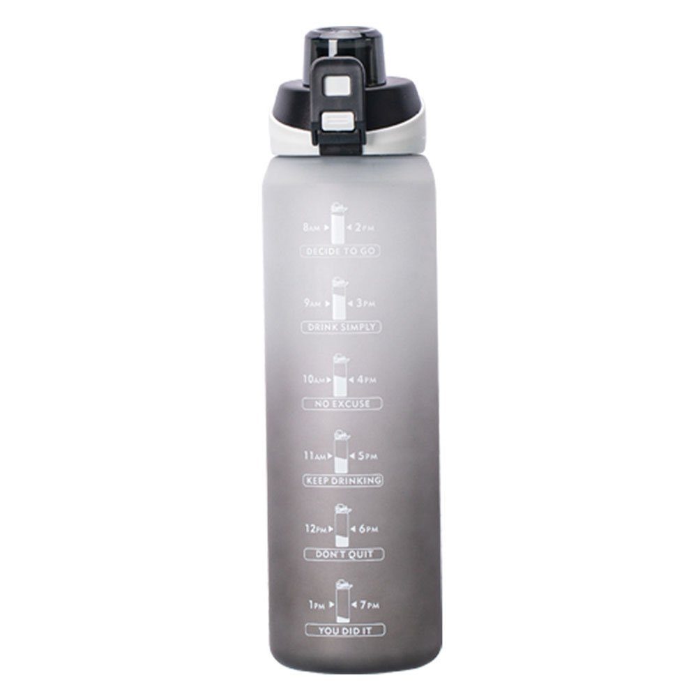 ErbseT Trinkflasche mit 1L Sportflasche Zeitmarkierung, Trinkflasche Wasserflasche