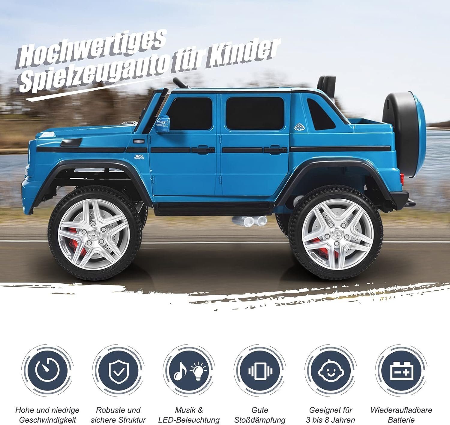 KOMFOTTEU Elektro-Kinderauto Mercedes-Benz, 2,5-5,5km/h, USB, MP3, LED-Lich günstig online kaufen