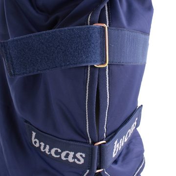 Bucas Pferde-Abschwitzdecke Bucas Shamrock Power Full Neck - Navy/Silver 0g