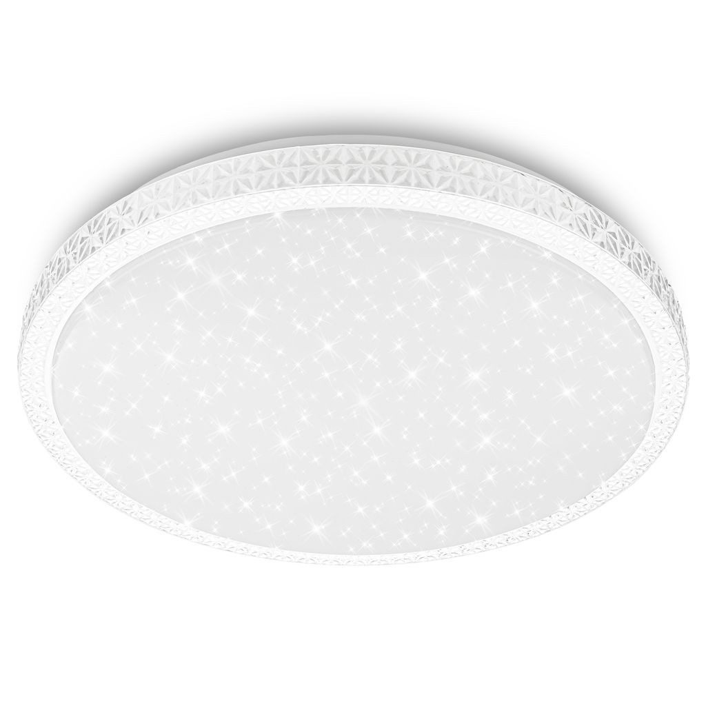 Briloner Leuchten LED Deckenleuchte LED Deckenlampe Sternenhimmel Kristalloptik, LED fest integriert, 4000K - Neutralweiß, 39x8 cm, Schlafzimmer, Wohnzimmer, Flur, Büro