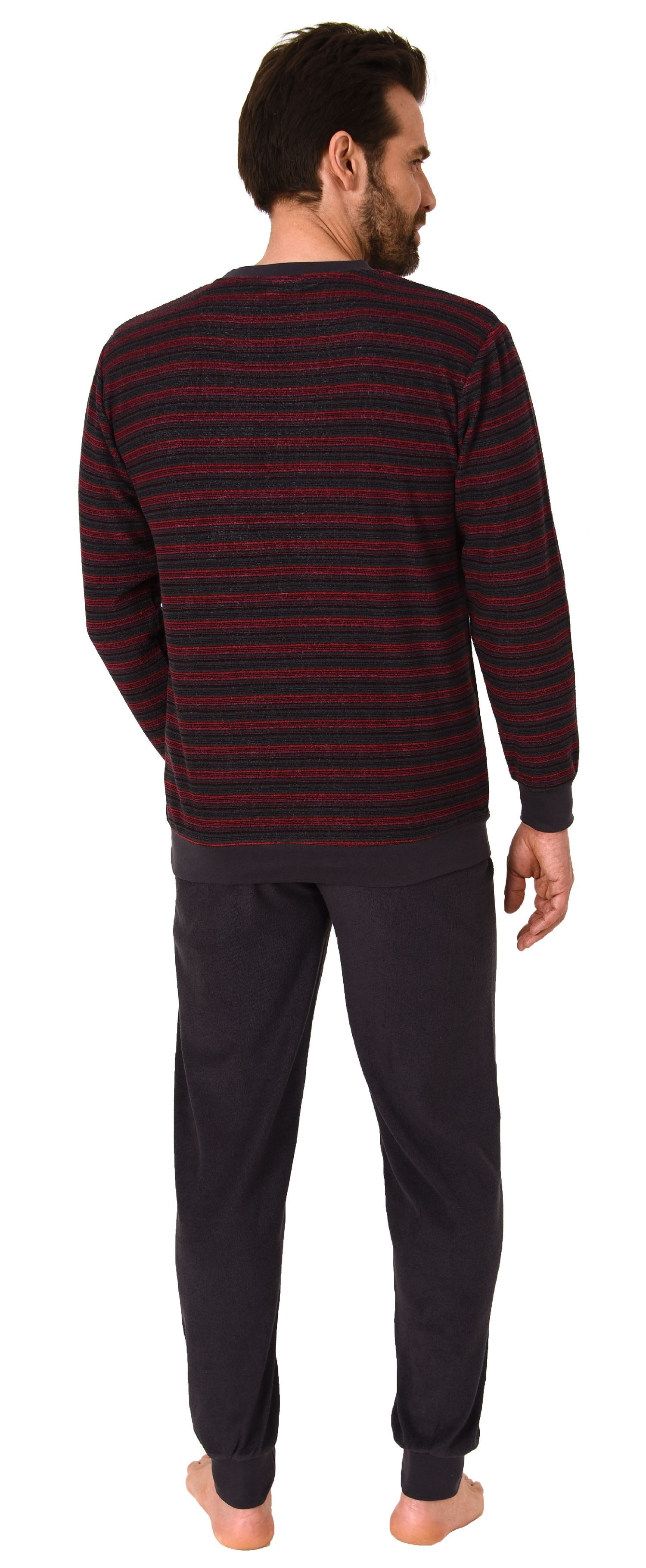 Trend by Normann Pyjama Herren langarm Frottee Schlafanzug mit Bündchen - auch in Übergrößen