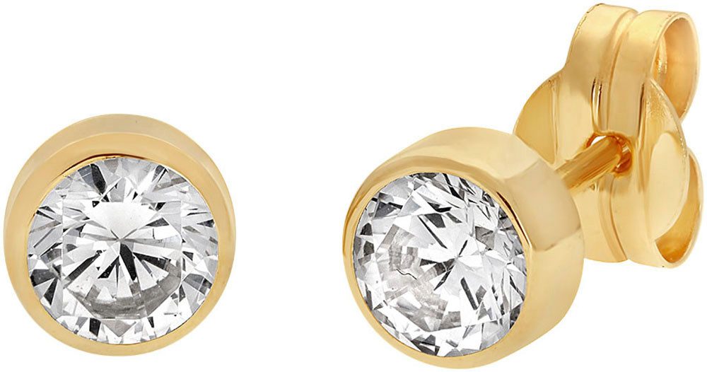 Paar Ohrstecker Schmuck Geschenk Gold 375 Ohrschmuck Ohrringe Solitär