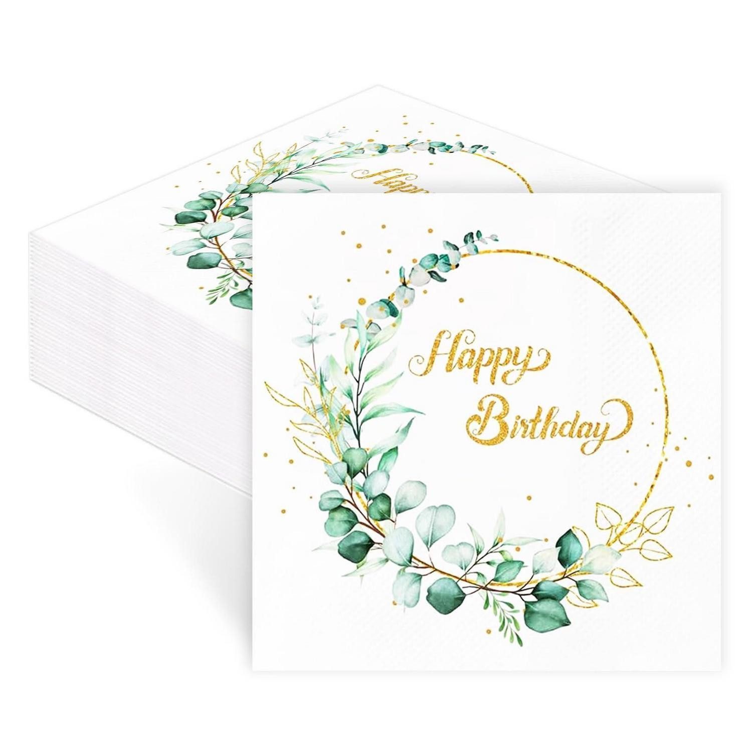 LuxusKollektion Papierserviette Servietten Geburtstag Happy Birthday 40er Set, (40 St)