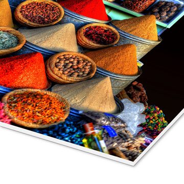 Posterlounge Forex-Bild HADYPHOTO, Orientalische Gewürze in Marrakesch, Küche Orientalisches Flair Fotografie