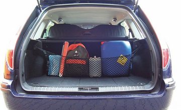 CarStyling Schutznetz Gepäck Auto Kofferraum Netz mit Haken und Zubehör Kofferraumnetz