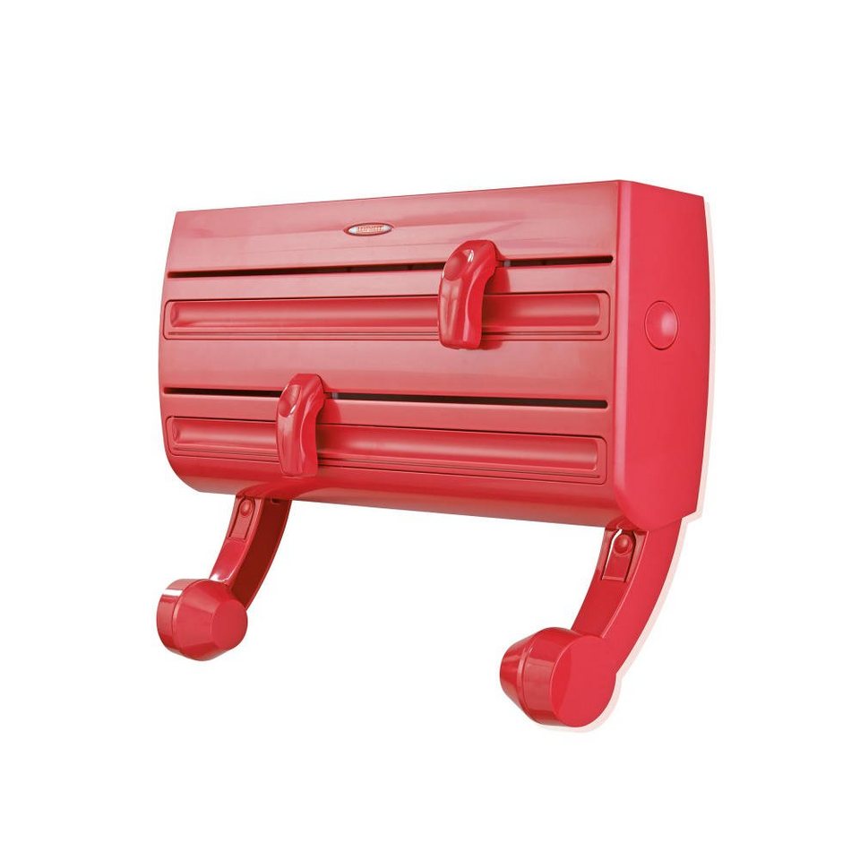 Leifheit Wandrollenhalter Parat F2 Rot, Küchenrollenhalter, Küchentuchhalter