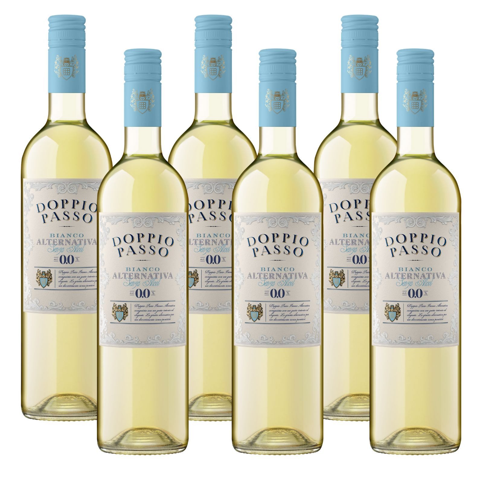 Doppio Passo Wein Doppio Passo Alternativa Bianco 0,0% (6x 0,75l), 6 x, Alkoholfreier italienischer Weißwein mit frischem Charakter